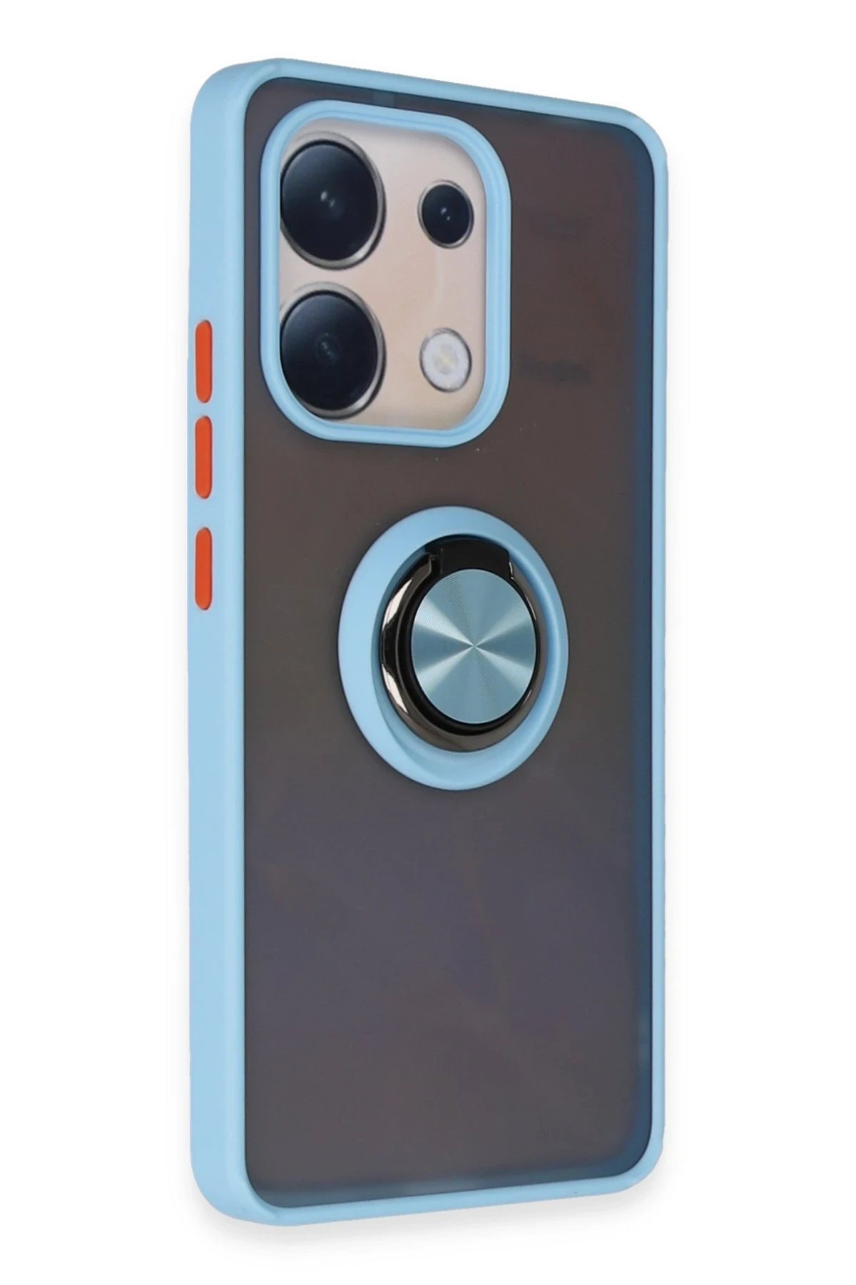 Newface Xiaomi Redmi Note 13 4G Kılıf Montreal Yüzüklü Silikon Kapak - Buz Mavi