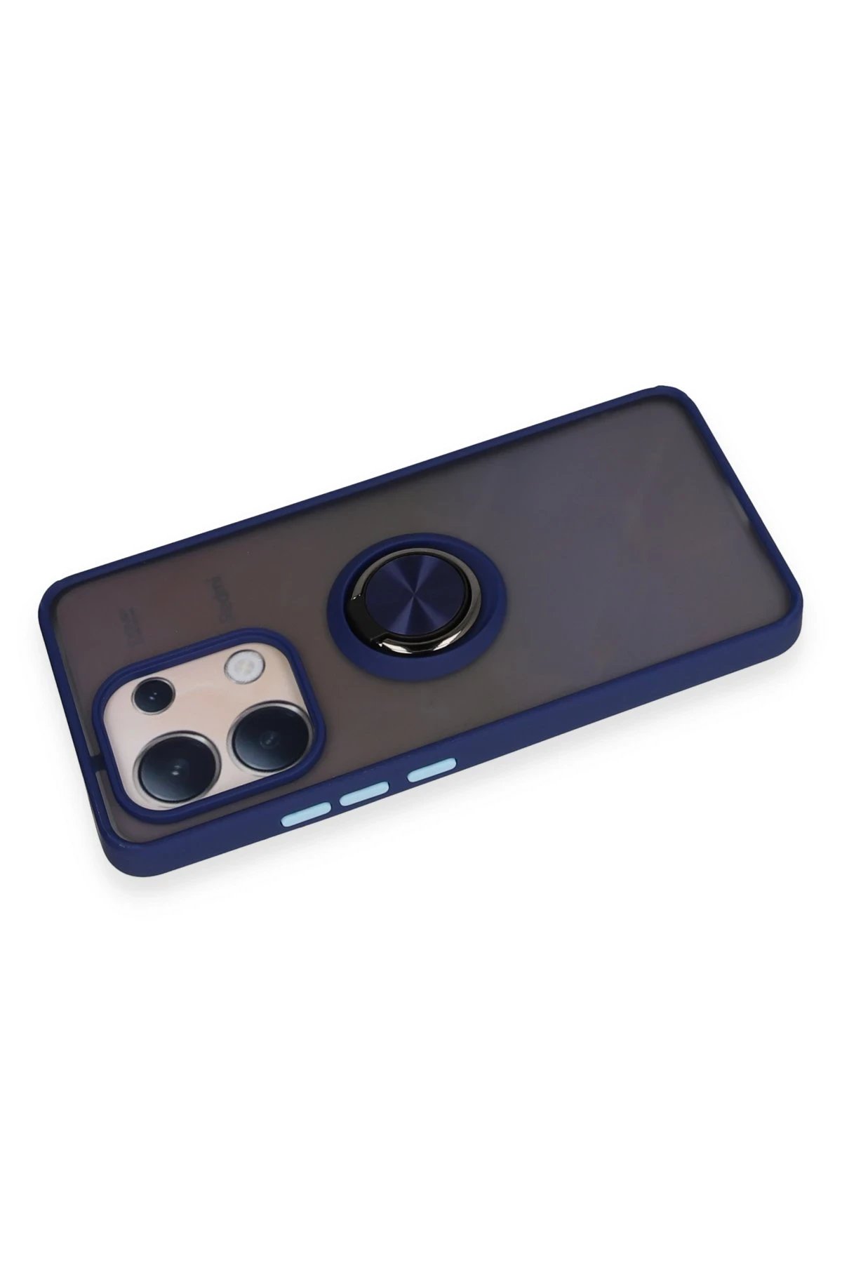 Newface Xiaomi Redmi Note 13 4G Kılıf Montreal Yüzüklü Silikon Kapak - Lacivert