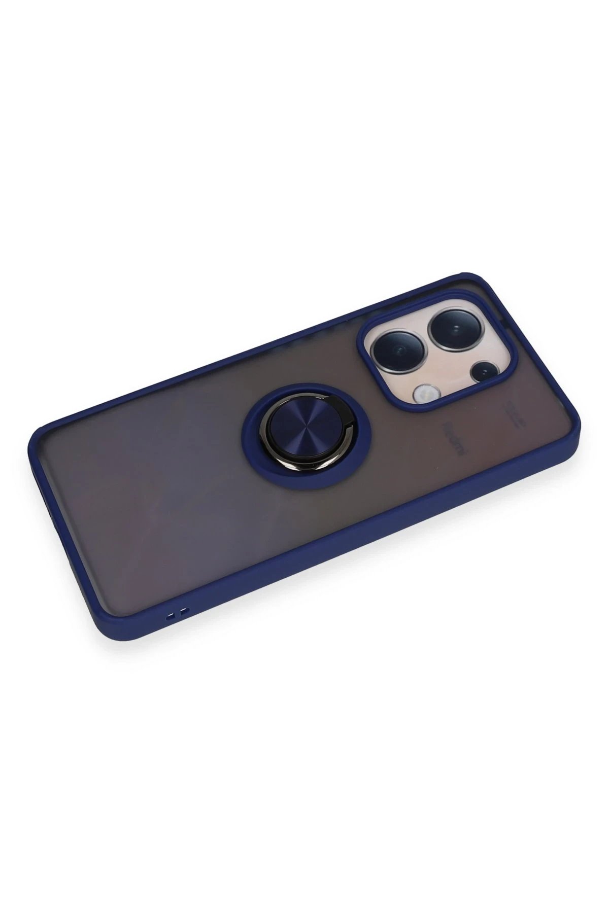 Newface Xiaomi Redmi Note 13 4G Kılıf Montreal Yüzüklü Silikon Kapak - Lacivert