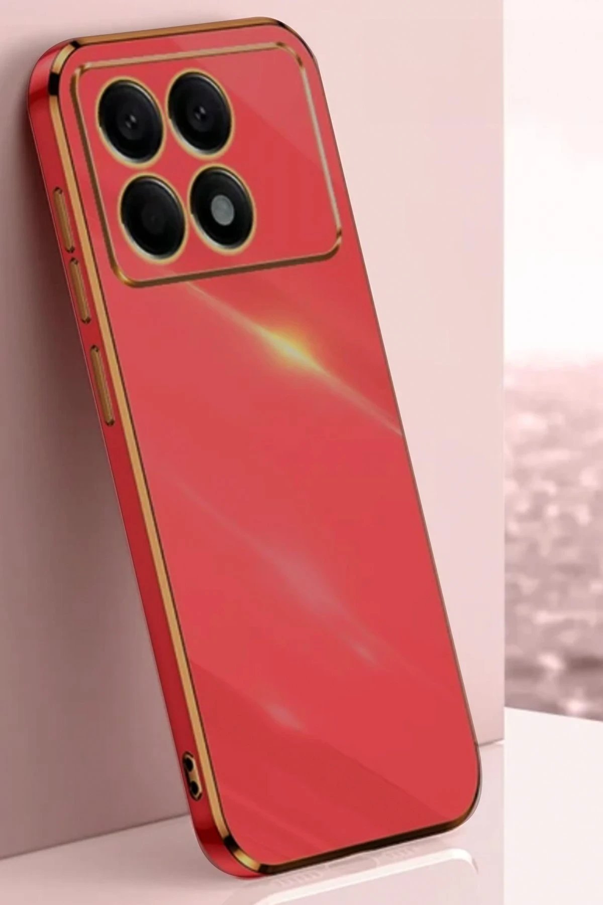 Newface Xiaomi Poco X6 Pro Kılıf Volet Silikon - Kırmızı