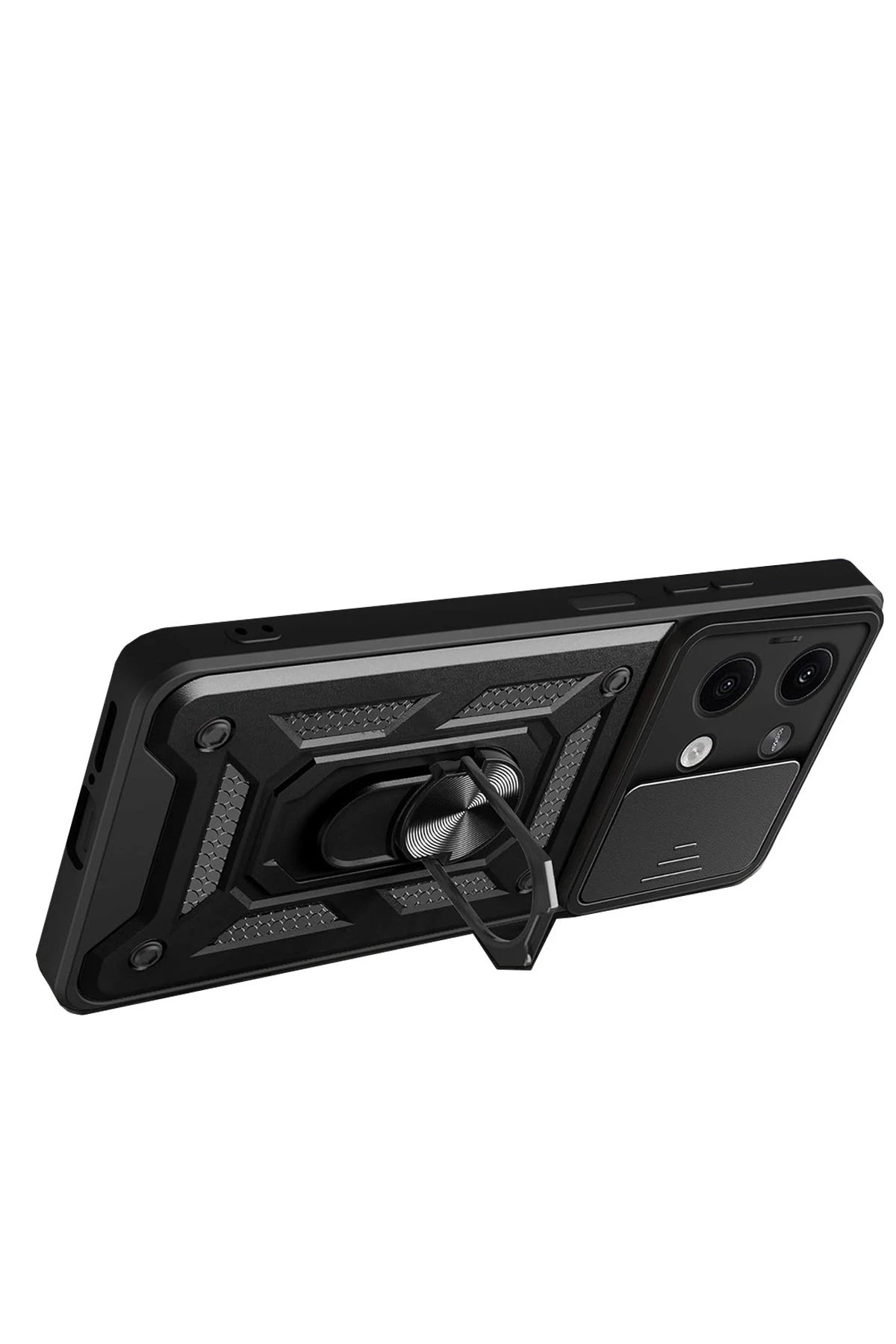 Newface Xiaomi Poco X6 Kılıf Pars Lens Yüzüklü Silikon - Lacivert