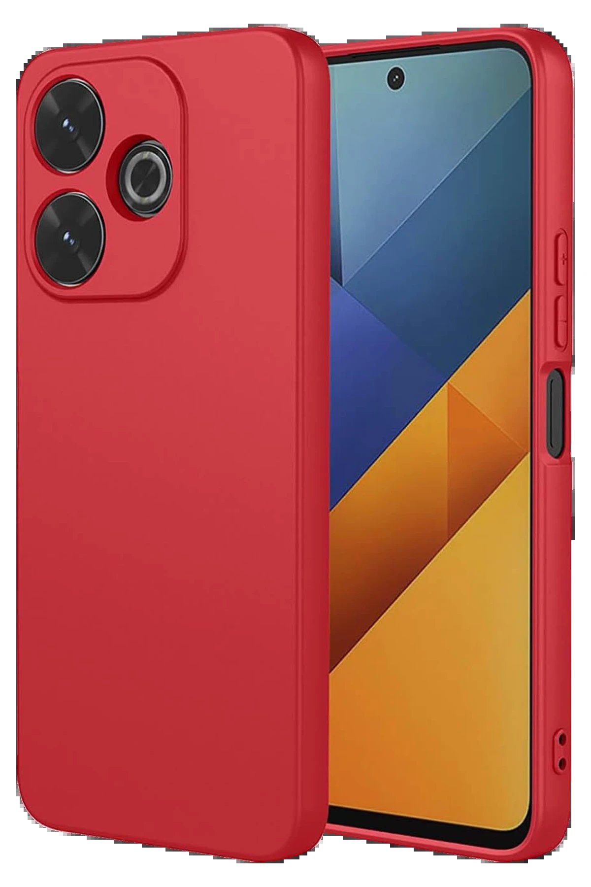 Newface Xiaomi Redmi 13 4G Kılıf Nano içi Kadife Silikon - Kırmızı