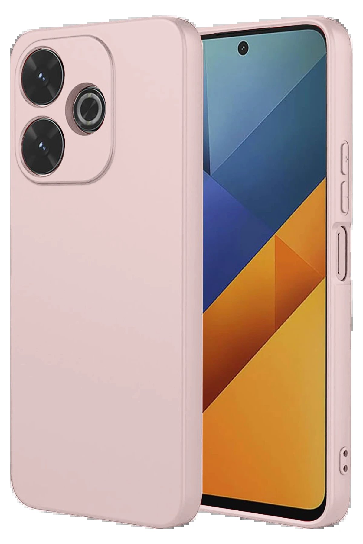 Newface Xiaomi Redmi 13 4G Kılıf Nano içi Kadife Silikon - Pudra