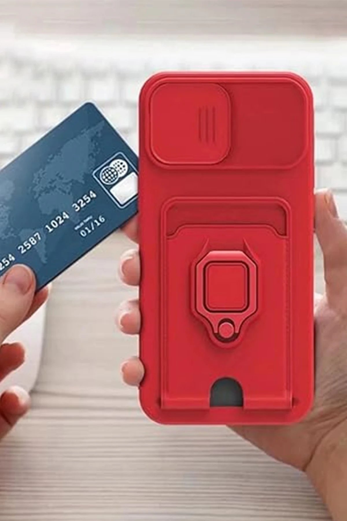 Newface Xiaomi Redmi Note 13 Pro 5G Kılıf Zuma Kartvizitli Yüzüklü Silikon - Pembe