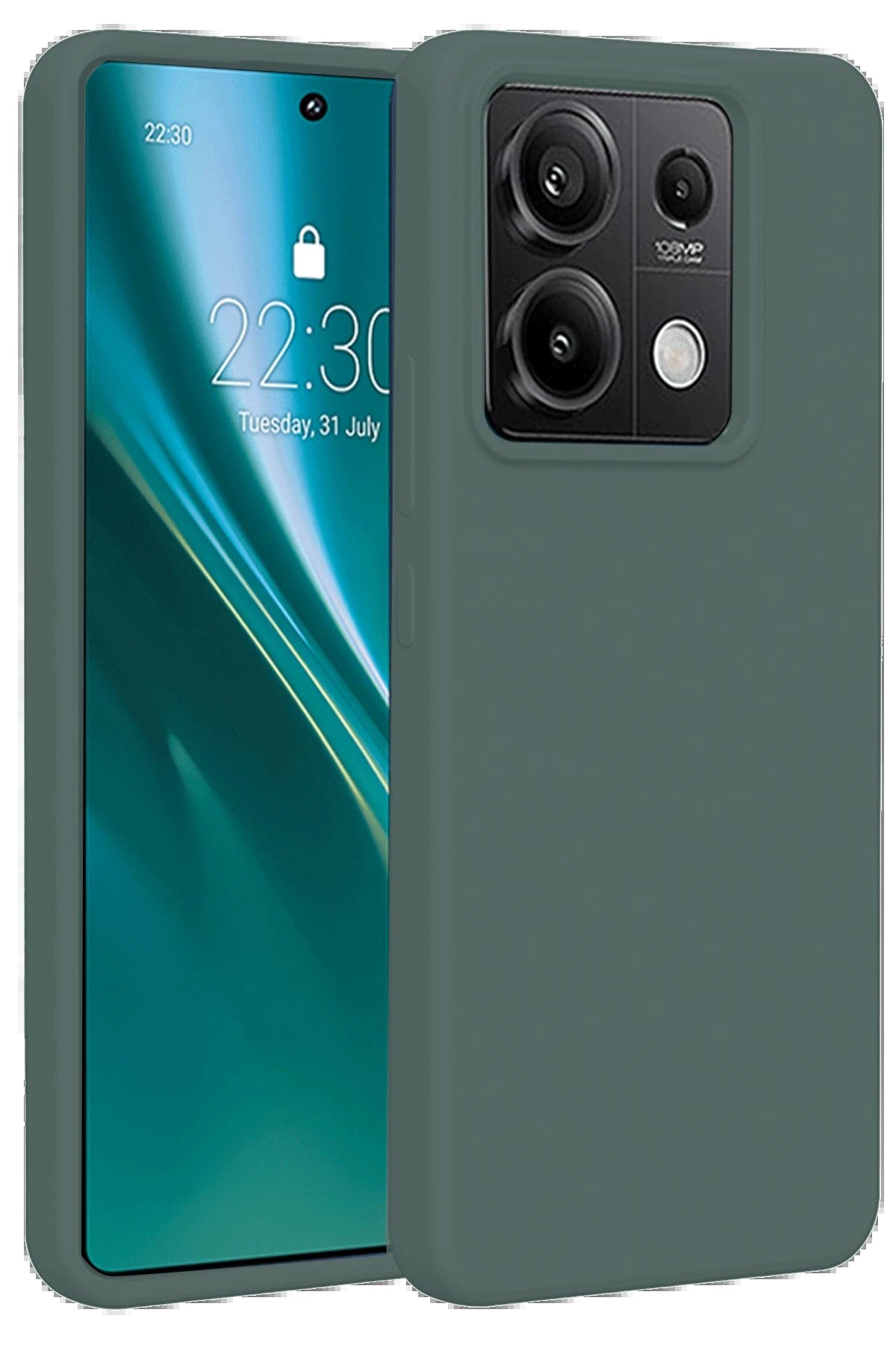 Newface Xiaomi Redmi Note 13 Pro 5G Kılıf First Silikon - Koyu Yeşil