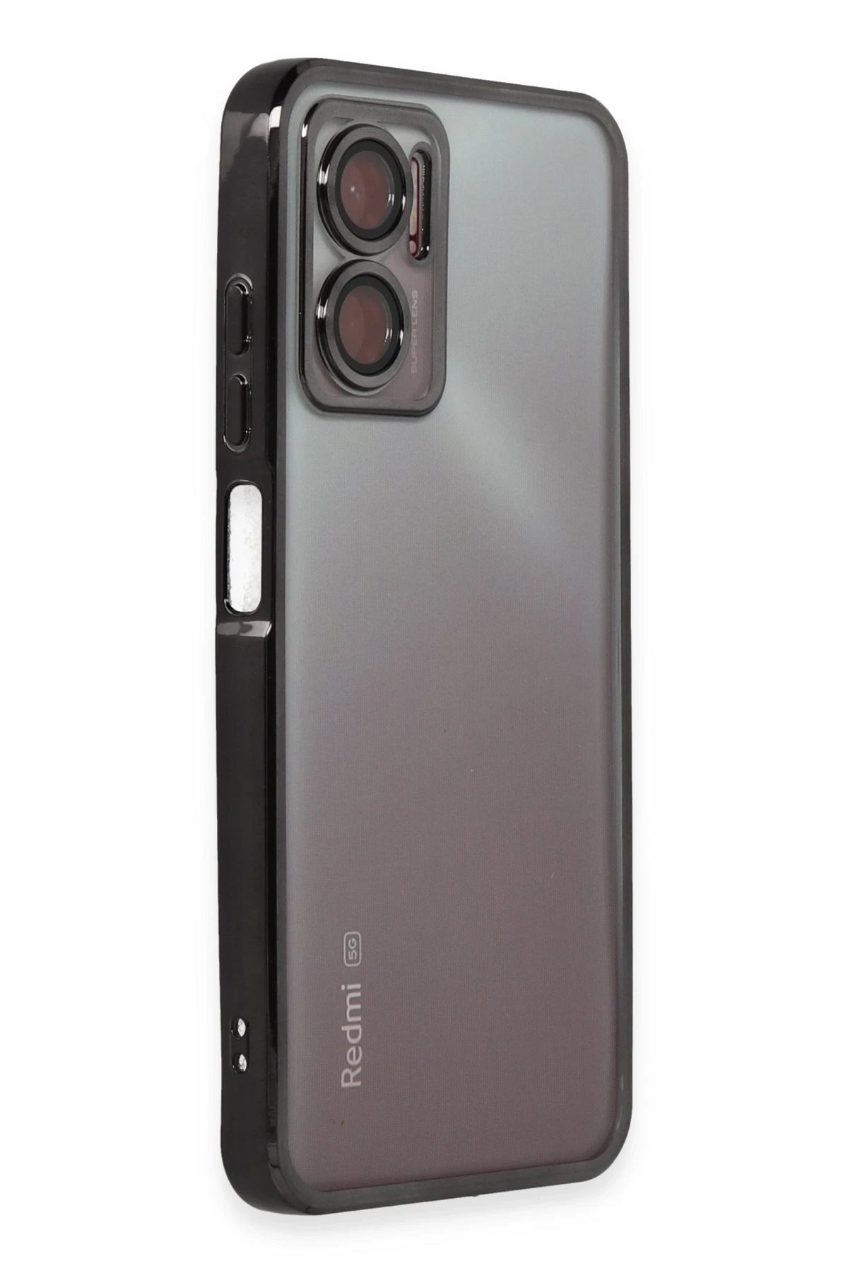 Newface Xiaomi Redmi Note 11E Kılıf Razer Lensli Silikon - Siyah