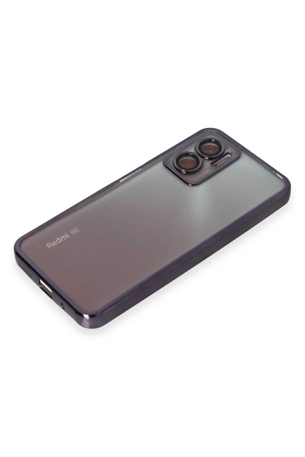 Newface Xiaomi Redmi Note 11E Kılıf Razer Lensli Silikon - Mor