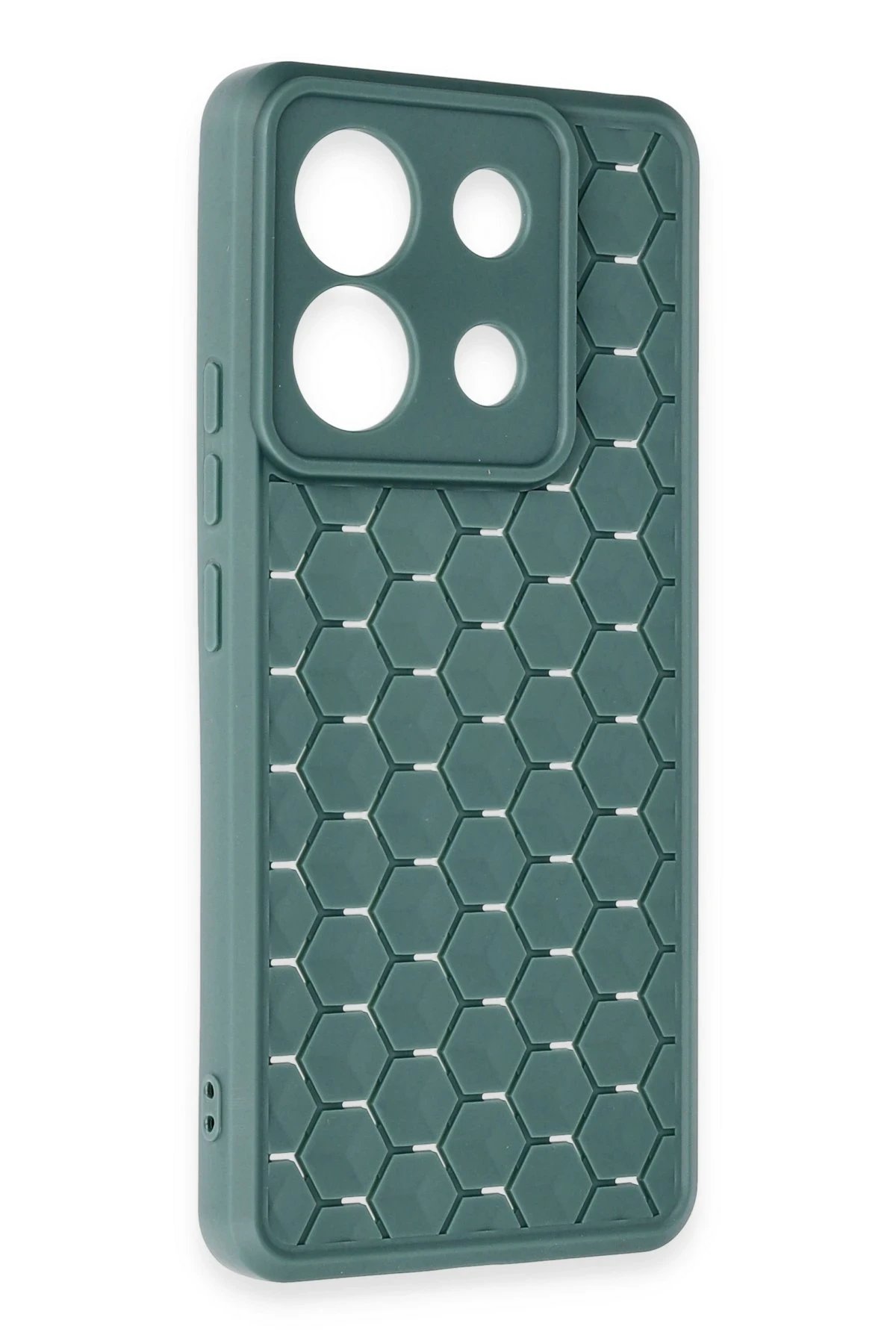 Newface Xiaomi Redmi Note 13 Pro 5G Kılıf Petek Silikon Kapak - Koyu Yeşil