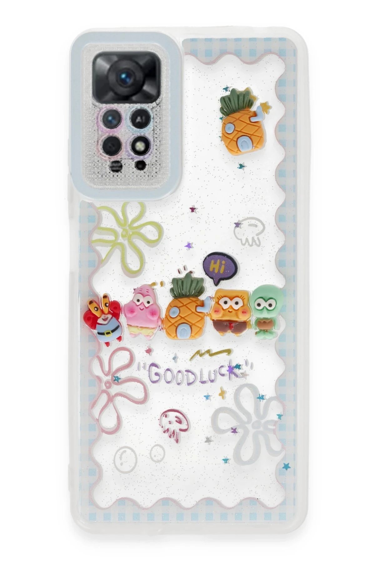 Newface Xiaomi Redmi Note 11 Kılıf Sweet Desenli Silikon Kapak - Açık Mavi