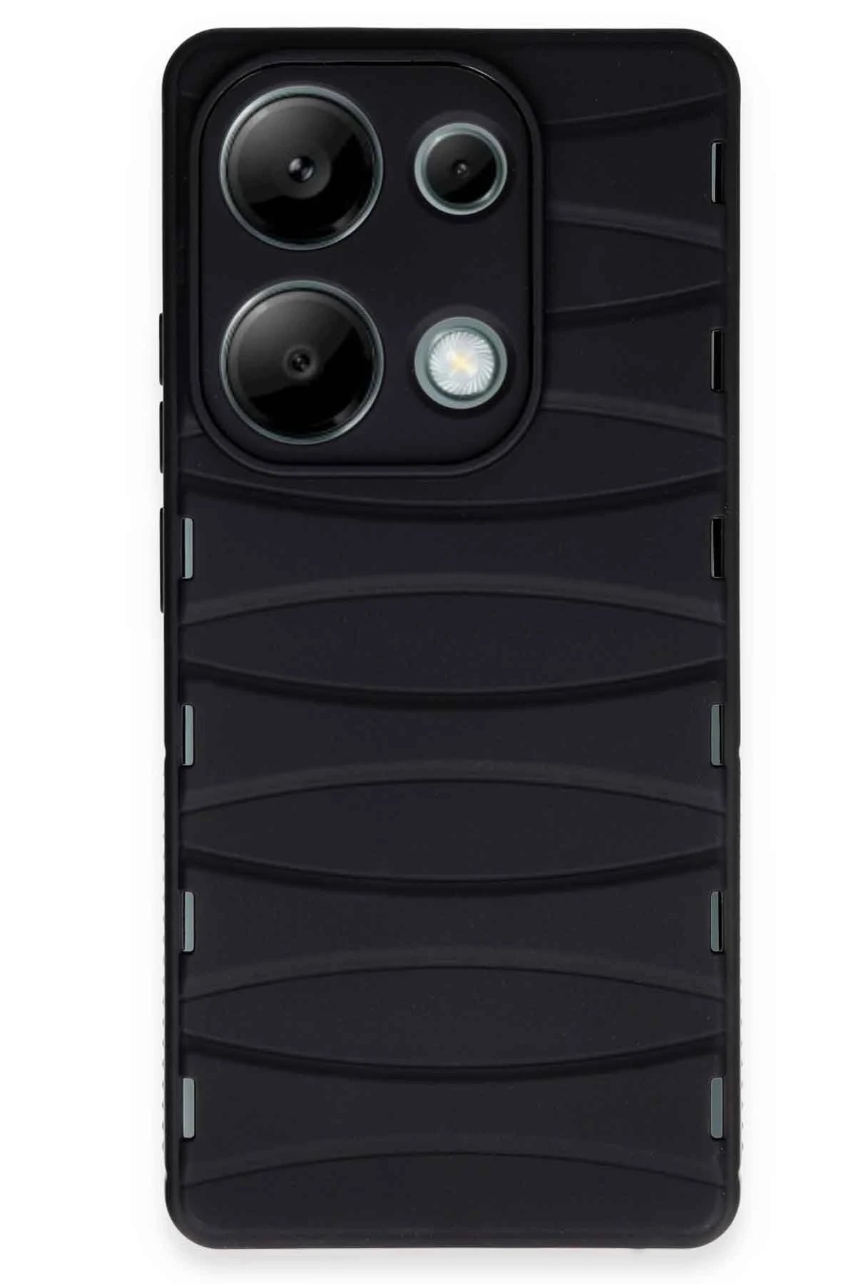 Newface Xiaomi Redmi Note 13 Pro 4G Kılıf Bibercas Silikon Kapak - Siyah