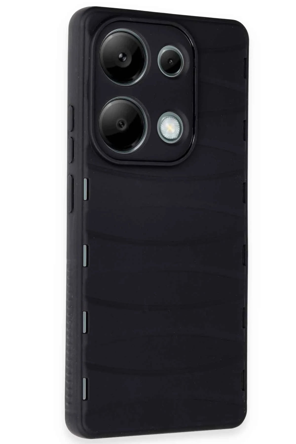 Newface Xiaomi Redmi Note 13 Pro 4G Kılıf Bibercas Silikon Kapak - Siyah