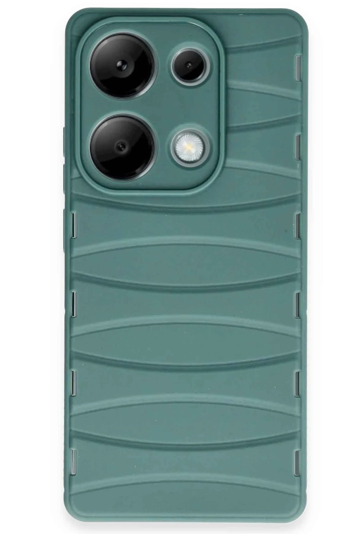 Newface Xiaomi Redmi Note 13 Pro 4G Kılıf Bibercas Silikon Kapak - Koyu Yeşil