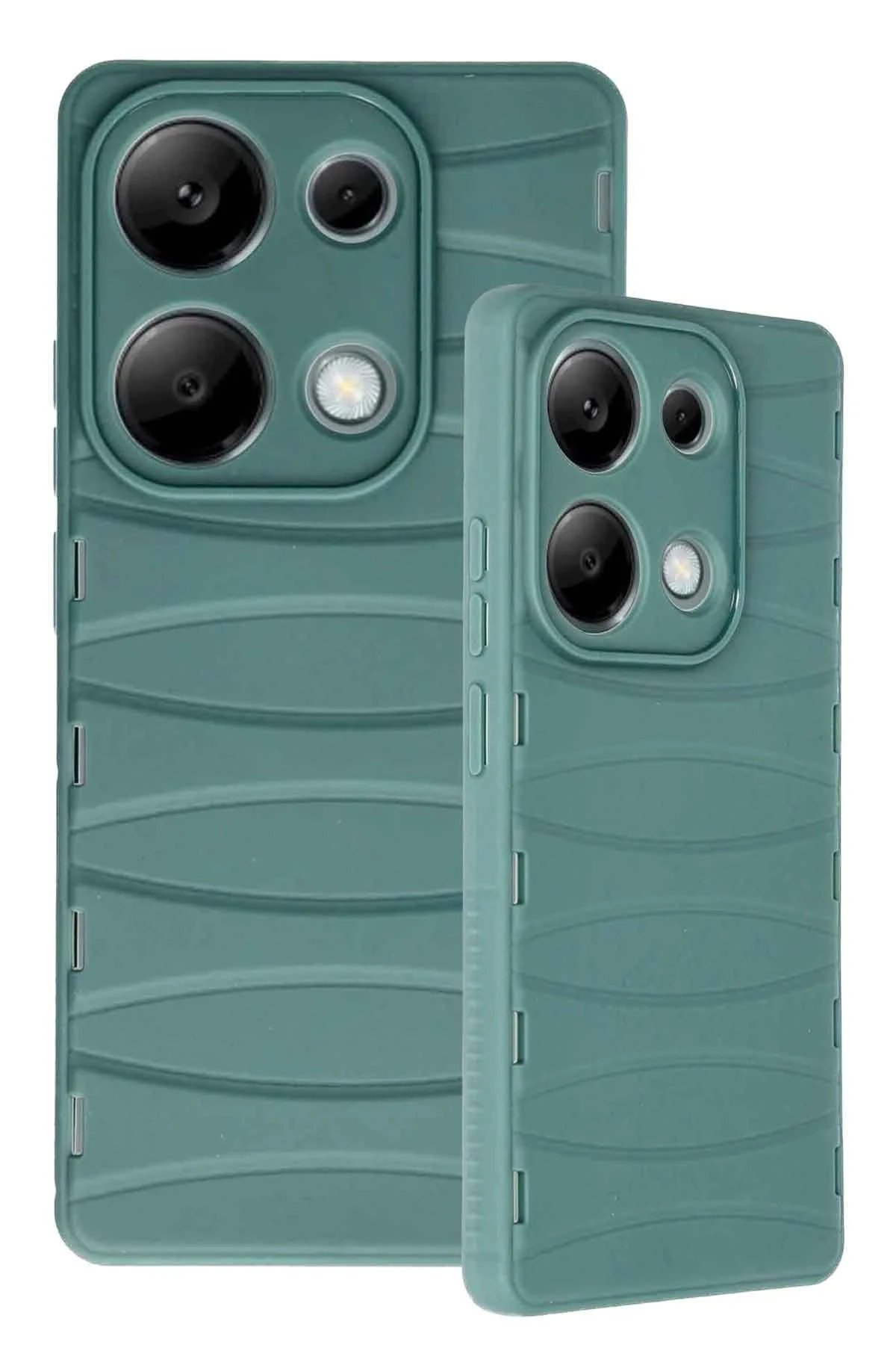 Newface Xiaomi Redmi Note 13 Pro 4G Kılıf Bibercas Silikon Kapak - Koyu Yeşil