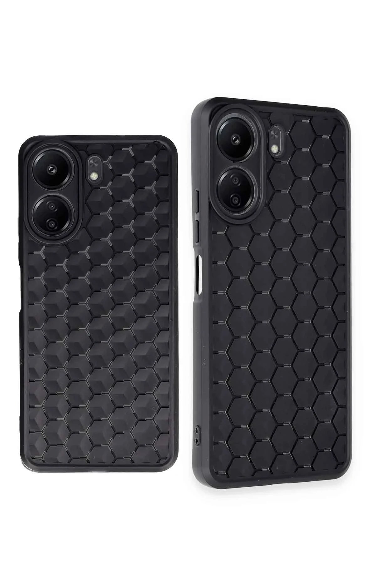 Newface Xiaomi Redmi 13C Kılıf Petek Silikon Kapak - Siyah