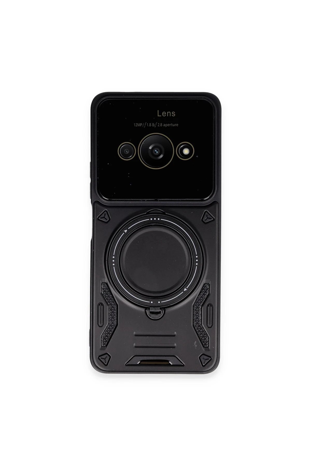 Newface Xiaomi Poco C61 Kılıf Joy Lens Standlı Kapak - Siyah