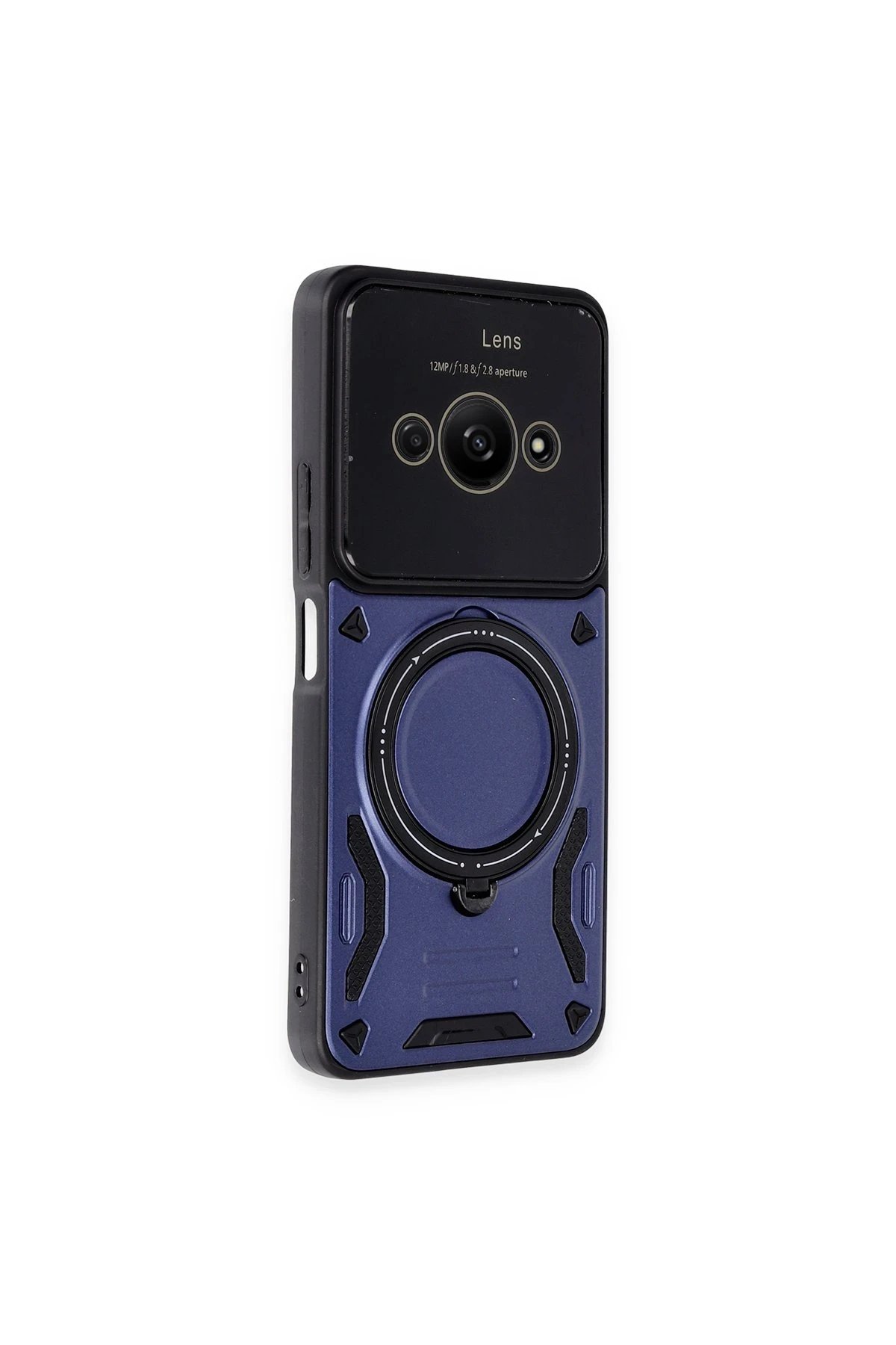 Newface Xiaomi Poco C61 Kılıf Joy Lens Standlı Kapak - Lacivert