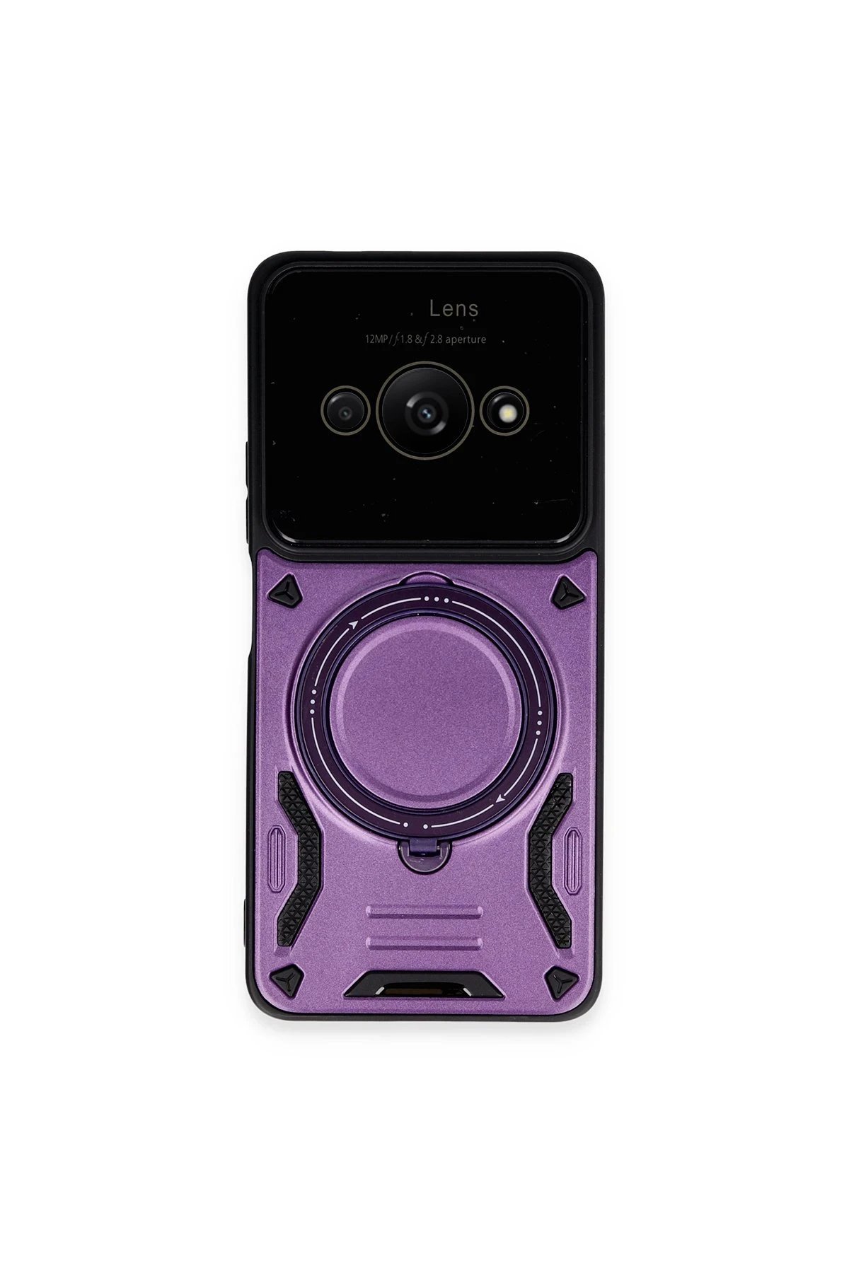 Newface Xiaomi Poco C61 Kılıf Joy Lens Standlı Kapak - Mor