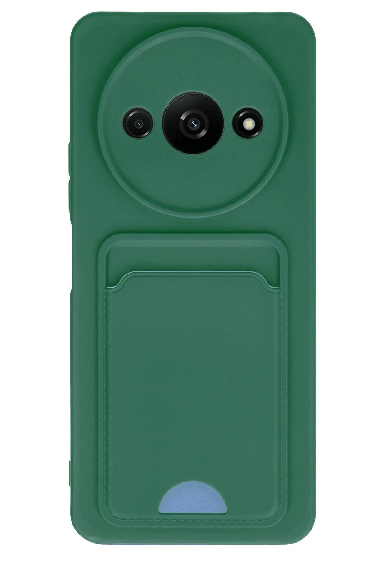 Newface Xiaomi Redmi A3 4G Kılıf Kelvin Kartvizitli Silikon - Koyu Yeşil