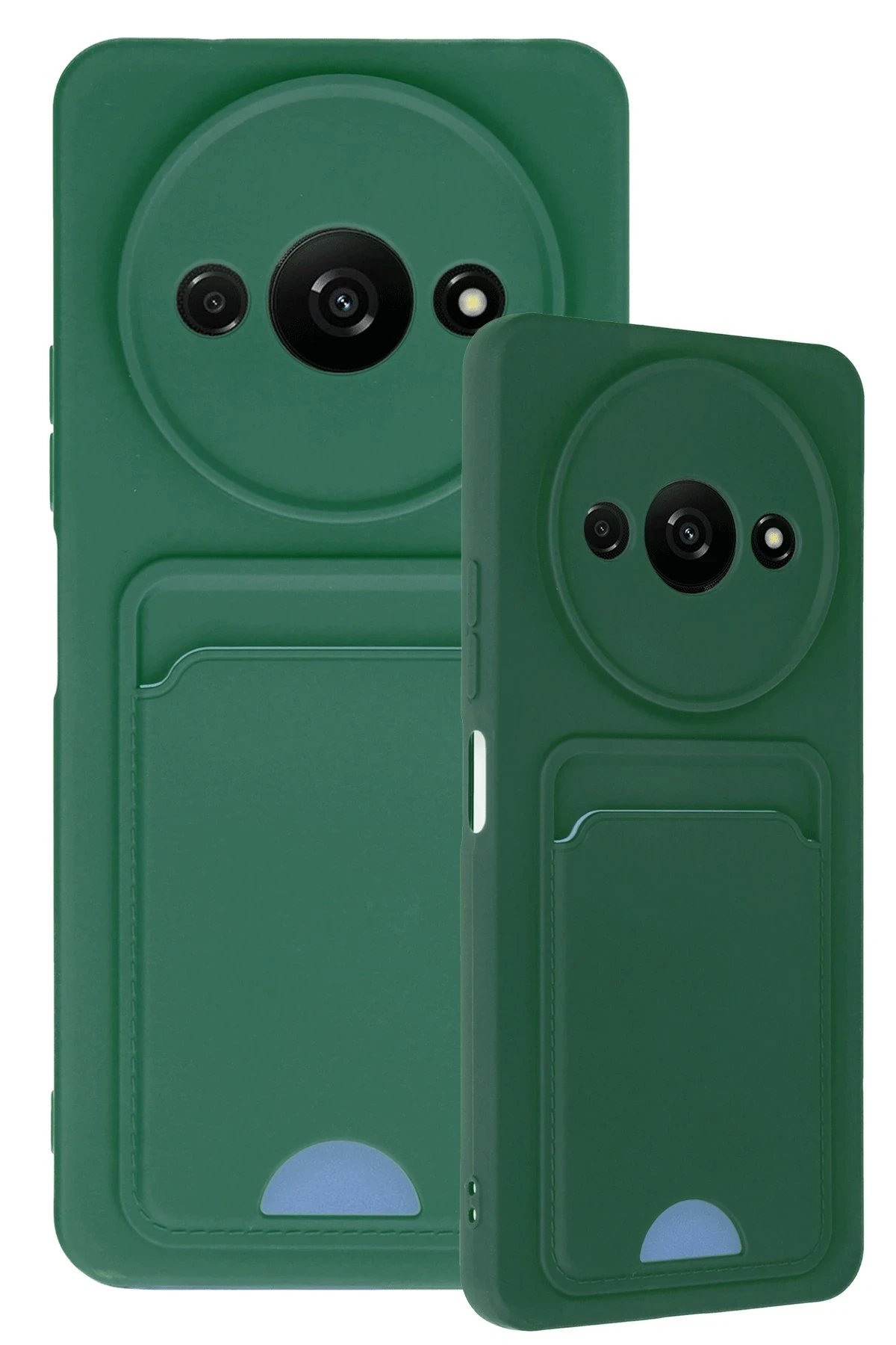 Newface Xiaomi Redmi A3 4G Kılıf Kelvin Kartvizitli Silikon - Koyu Yeşil