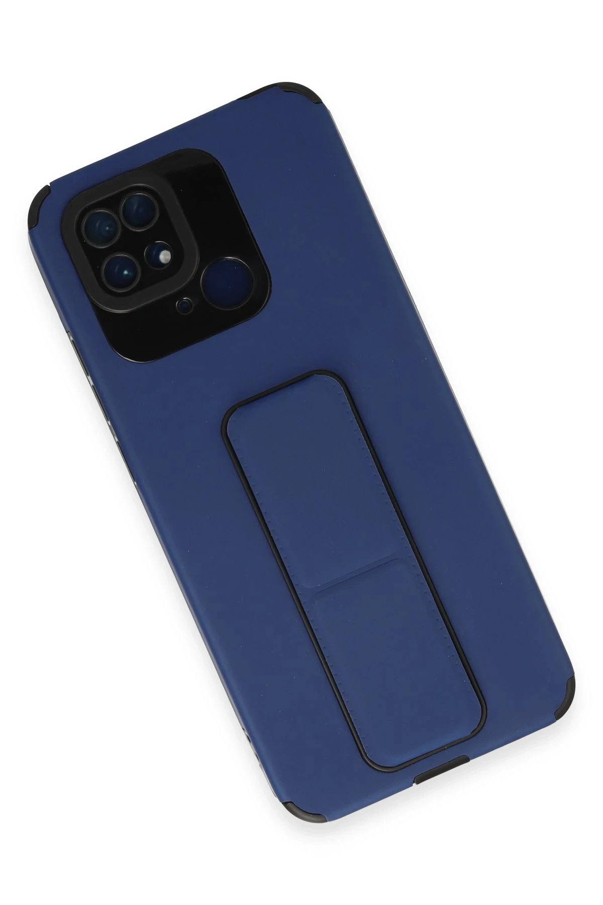 Newface Xiaomi Redmi 10C Kılıf Mega Standlı Silikon - Mavi