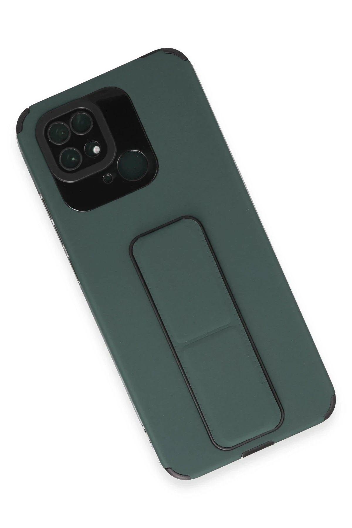 Newface Xiaomi Redmi 10C Kılıf Mega Standlı Silikon - Yeşil