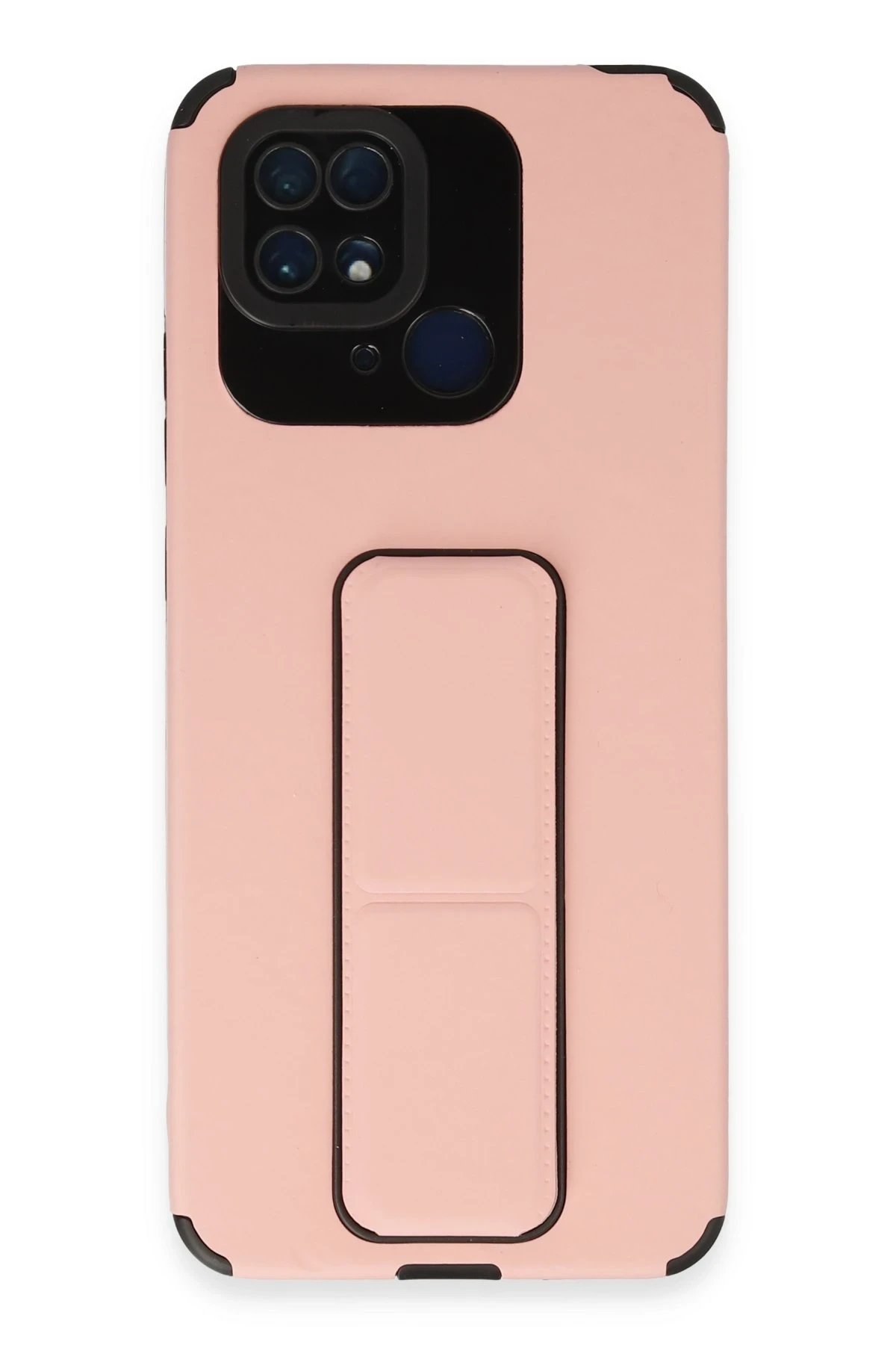 Newface Xiaomi Redmi 10C Kılıf Mega Standlı Silikon - Pudra