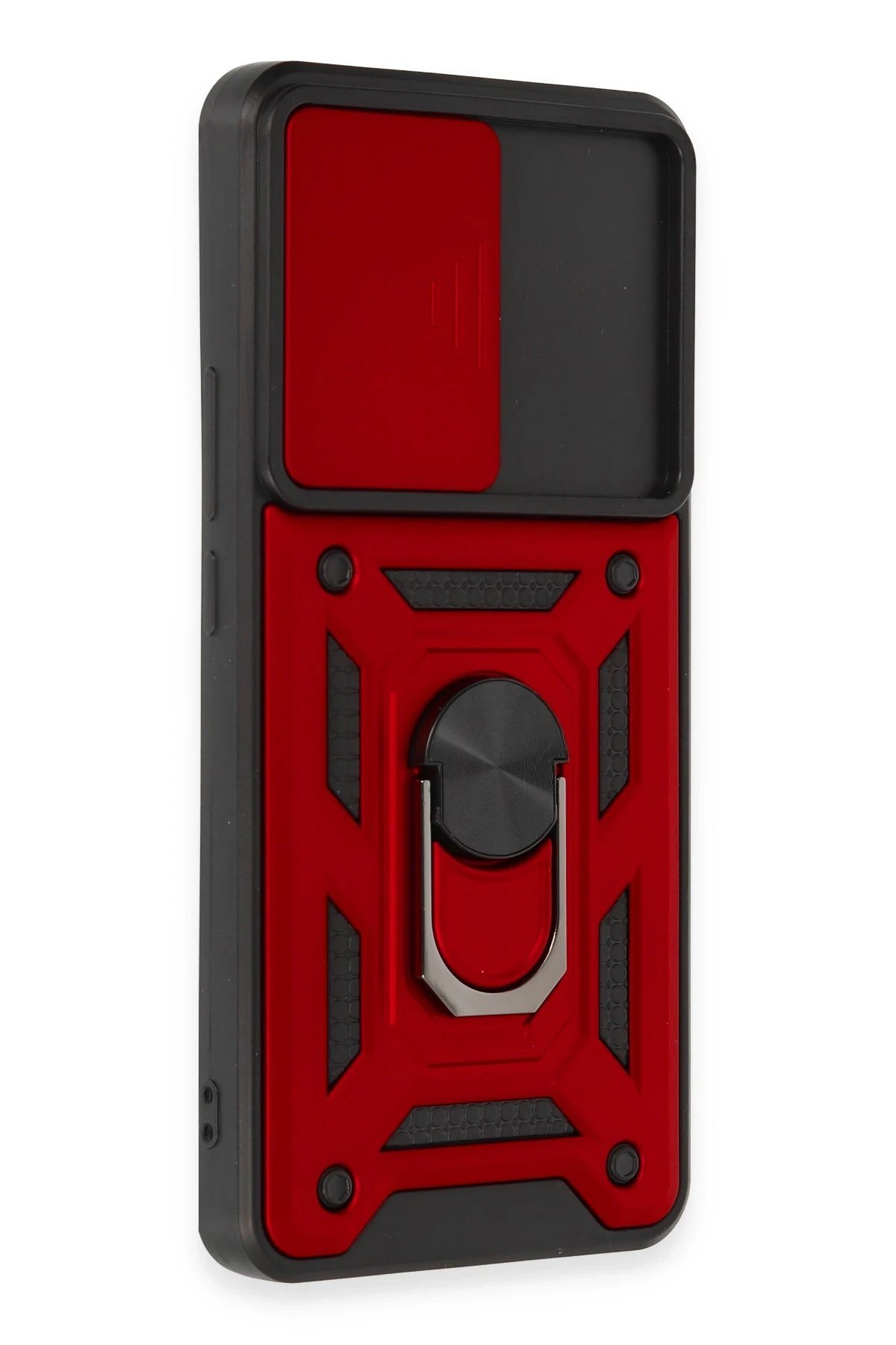 Newface Xiaomi Mi 12T Pro Kılıf Pars Lens Yüzüklü Silikon - Kırmızı