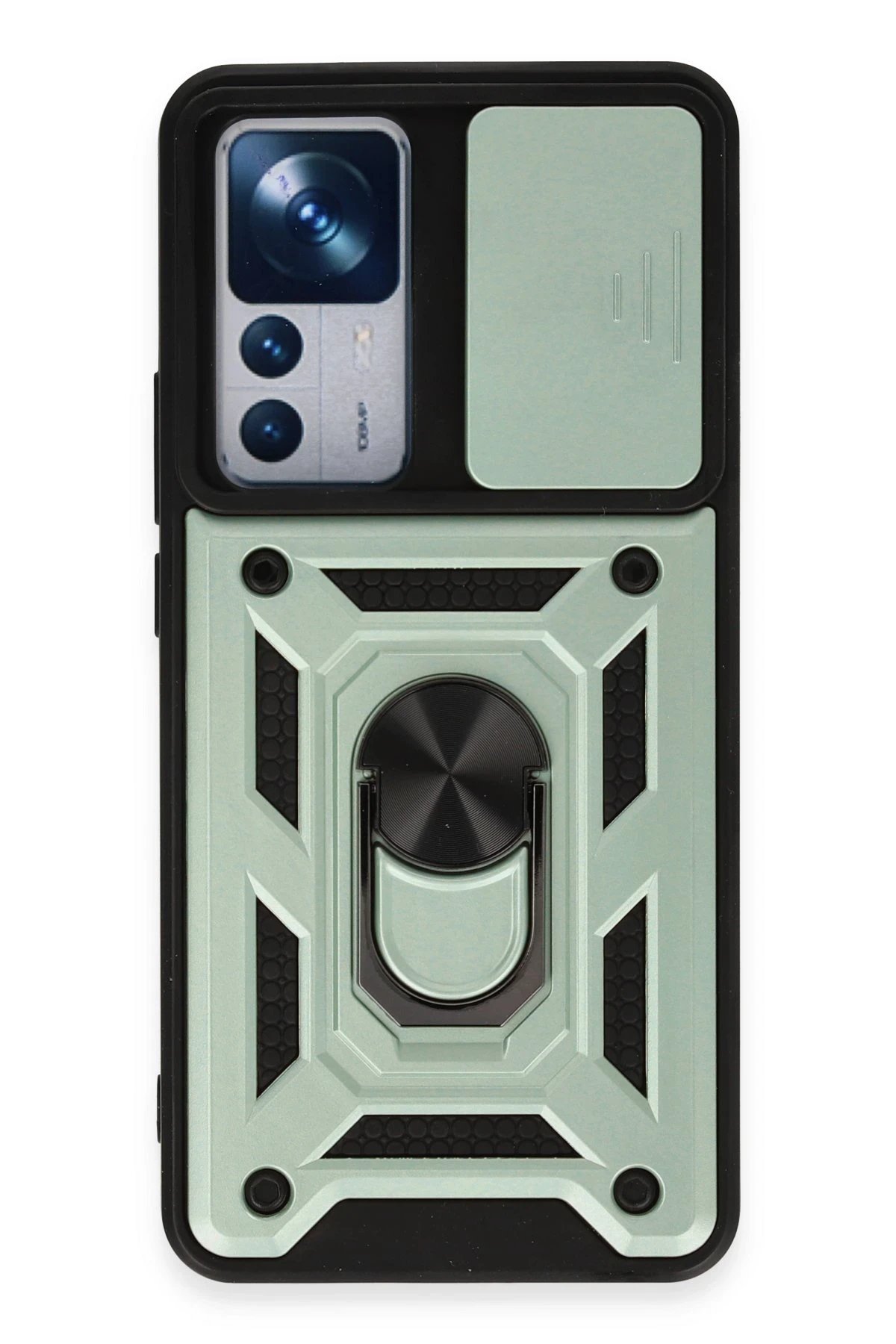 Newface Xiaomi Mi 12T Pro Kılıf Pars Lens Yüzüklü Silikon - Yeşil