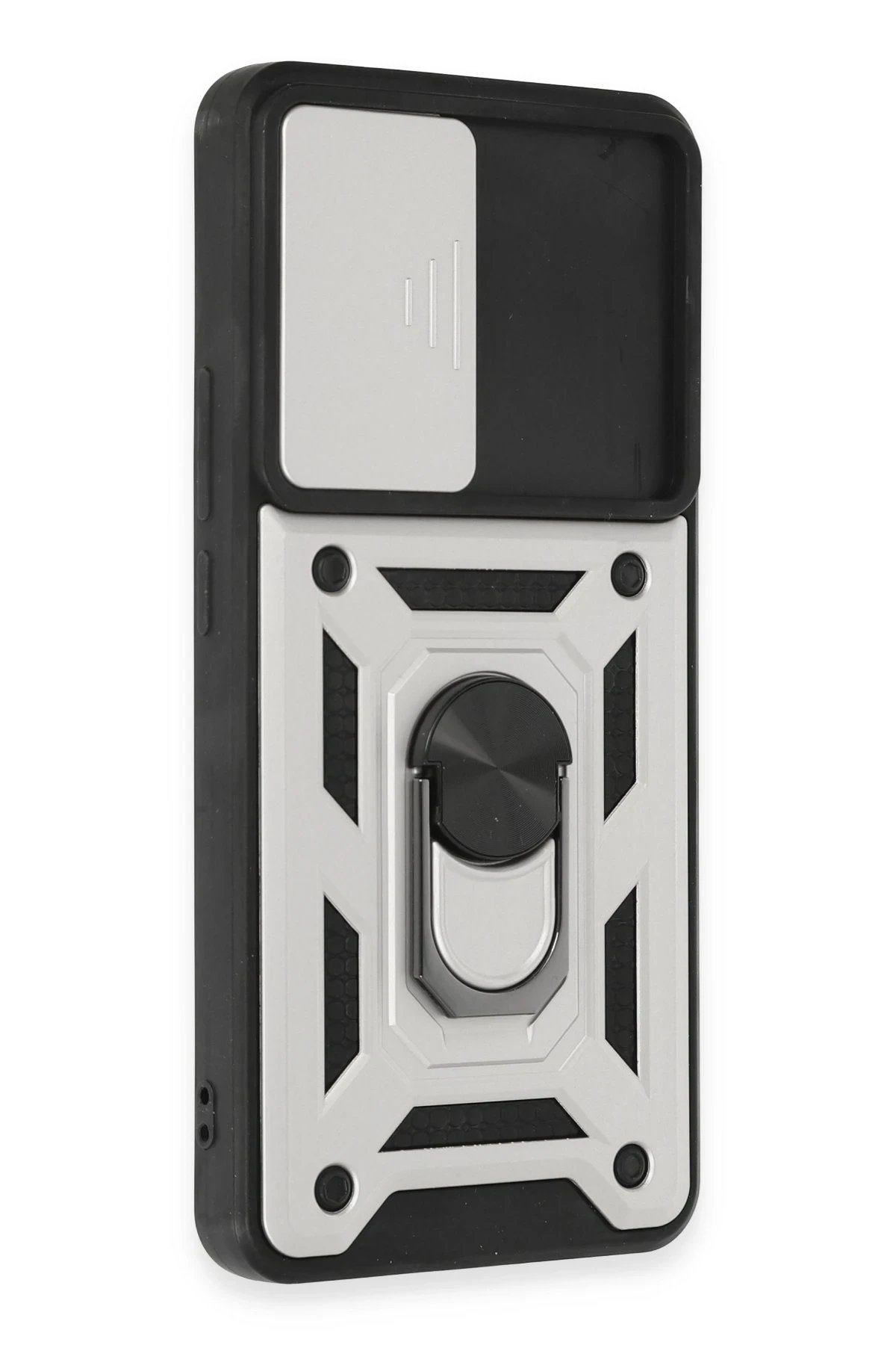 Newface Xiaomi Mi 12T Pro Kılıf Pars Lens Yüzüklü Silikon - Gümüş