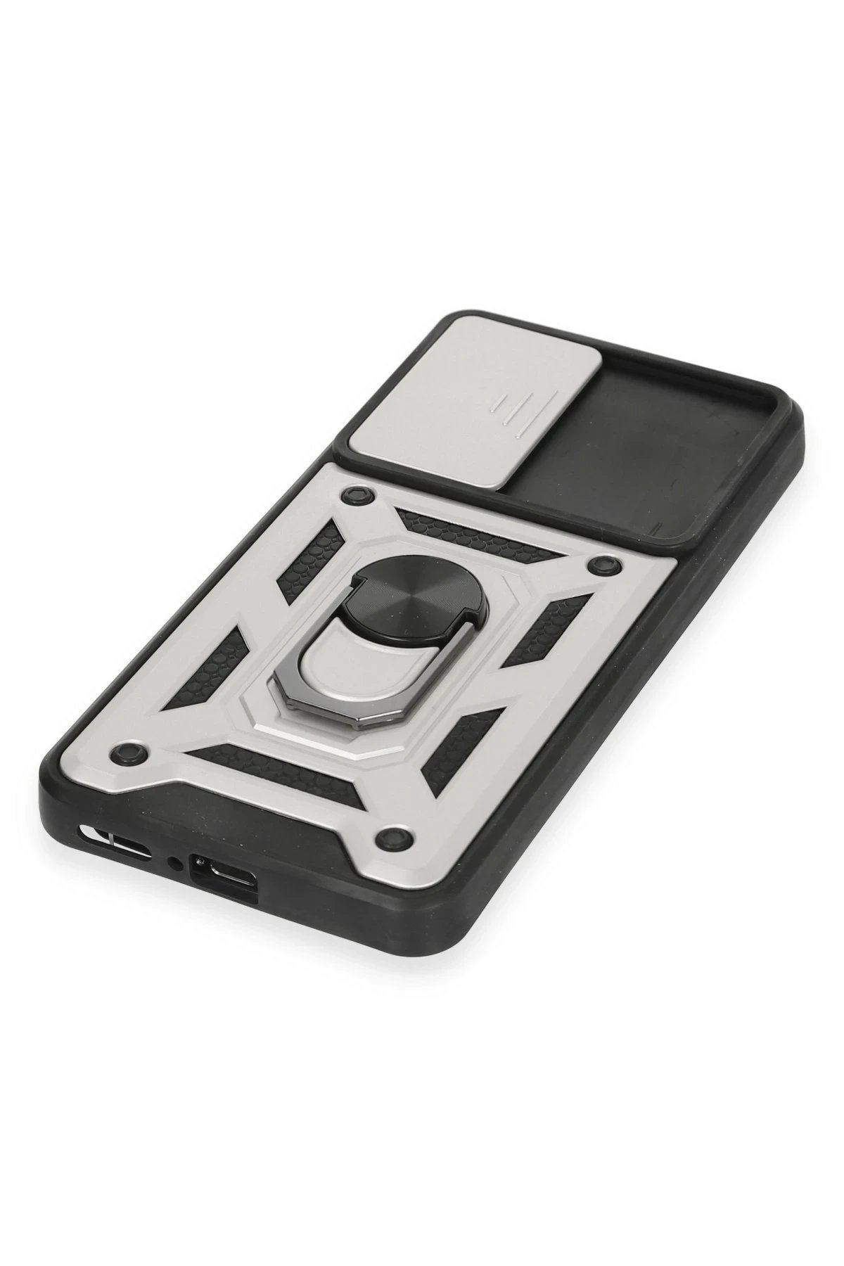 Newface Xiaomi Mi 12T Pro Kılıf Pars Lens Yüzüklü Silikon - Gümüş