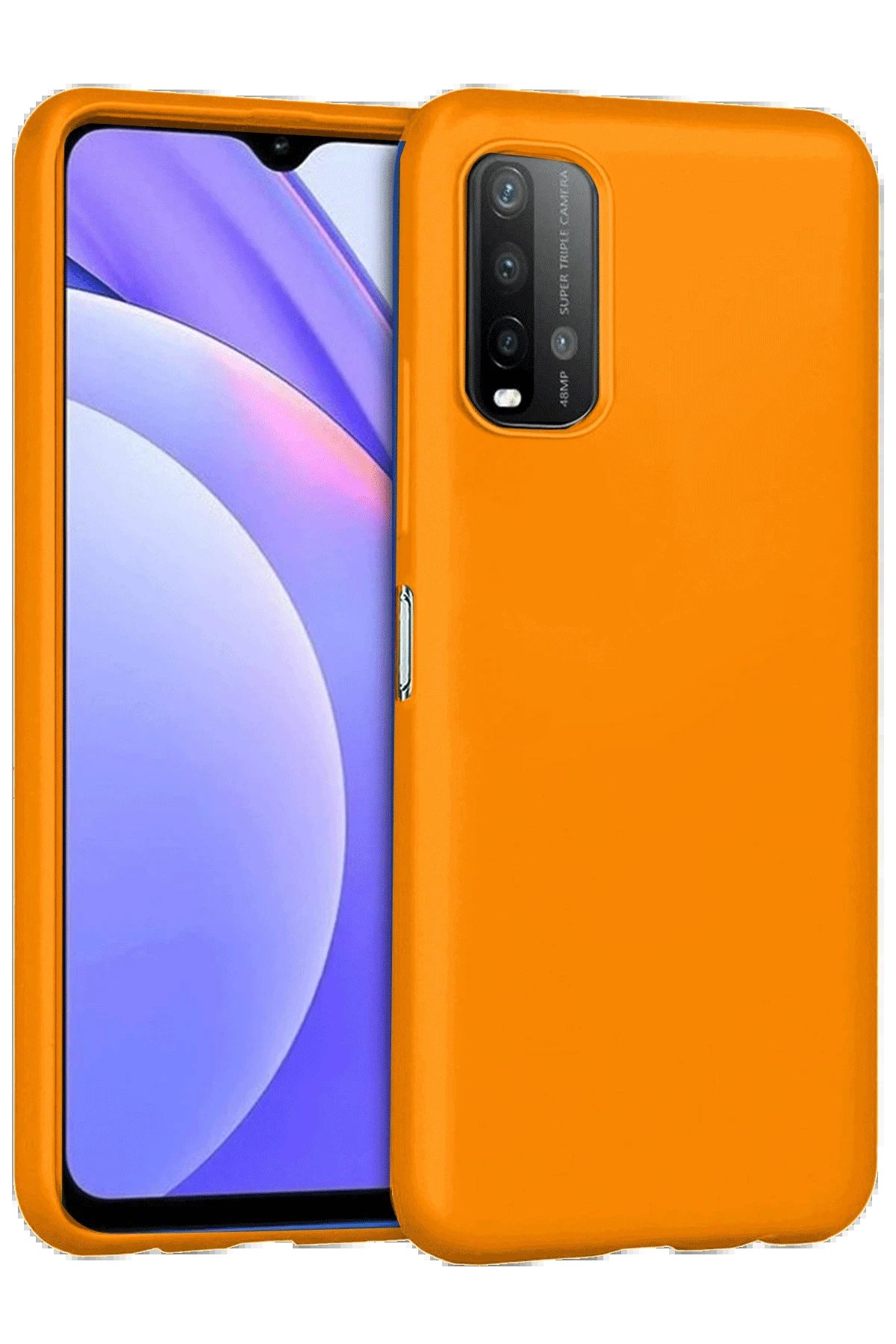 Newface Xiaomi Redmi 9T Kılıf Nano içi Kadife Silikon - Turuncu