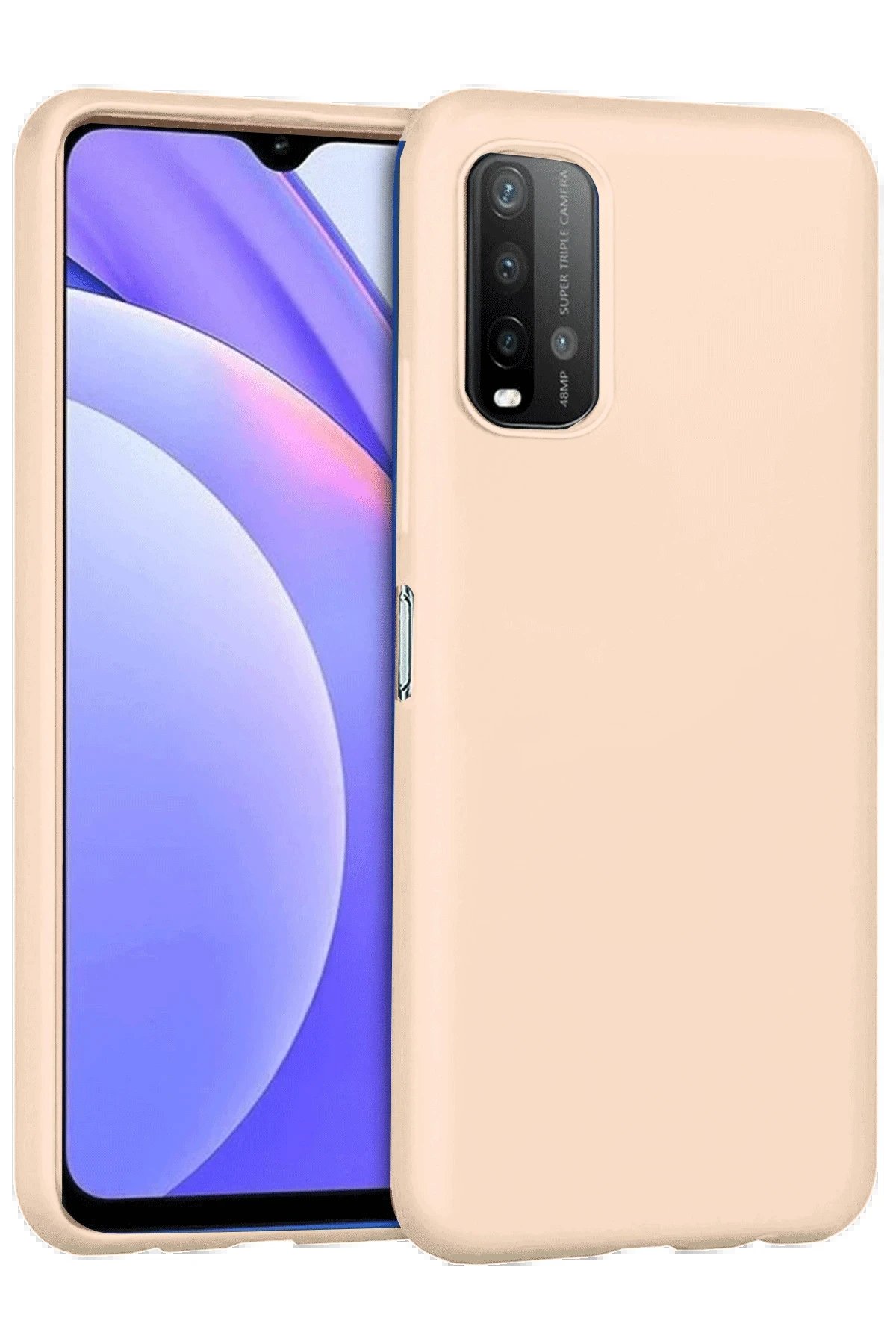 Newface Xiaomi Redmi 9T Kılıf Nano içi Kadife Silikon - Pudra