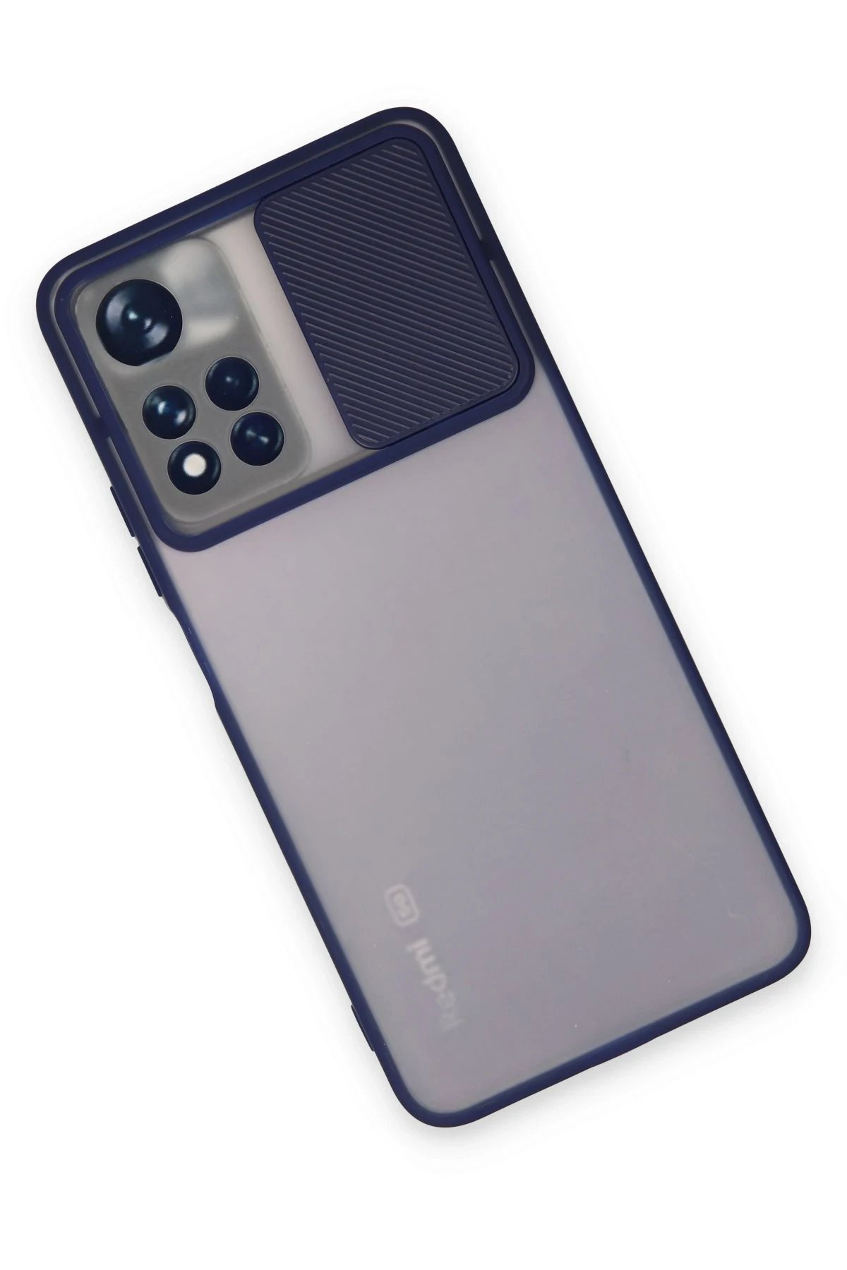 Newface Xiaomi Redmi Note 11 Pro Plus 5G Kılıf Palm Buzlu Kamera Sürgülü Silikon - Lacivert