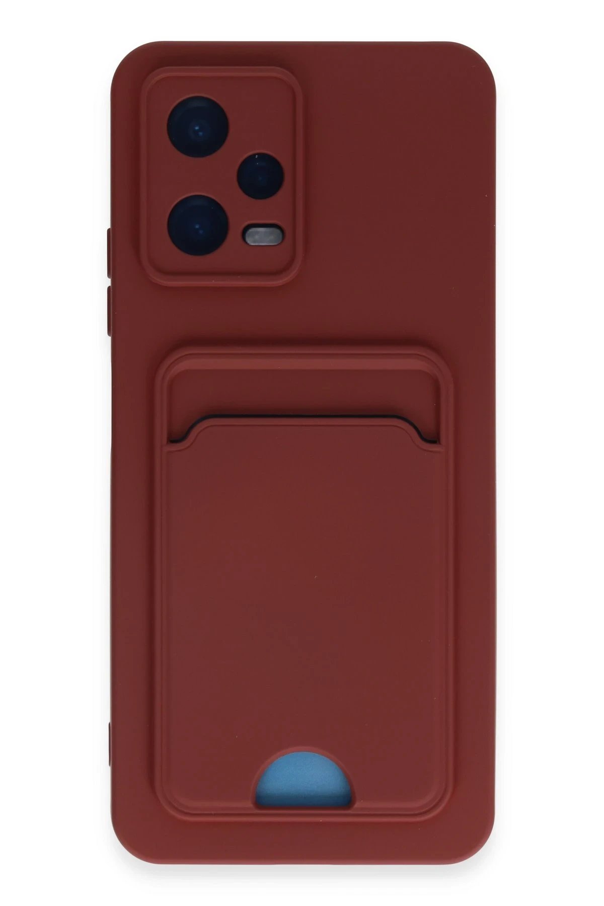 Newface Xiaomi Redmi Note 12 4G Kılıf Kelvin Kartvizitli Silikon - Bordo