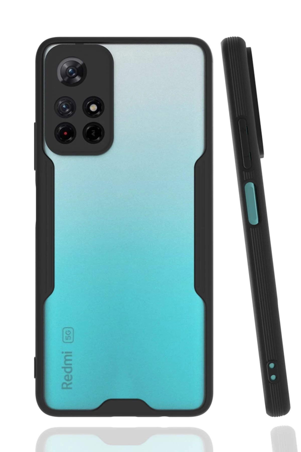 Newface Xiaomi Redmi Note 11T Kılıf Platin Silikon - Siyah