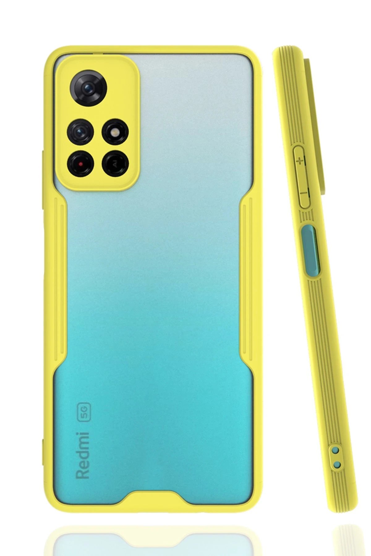 Newface Xiaomi Redmi Note 11T Kılıf Platin Silikon - Sarı