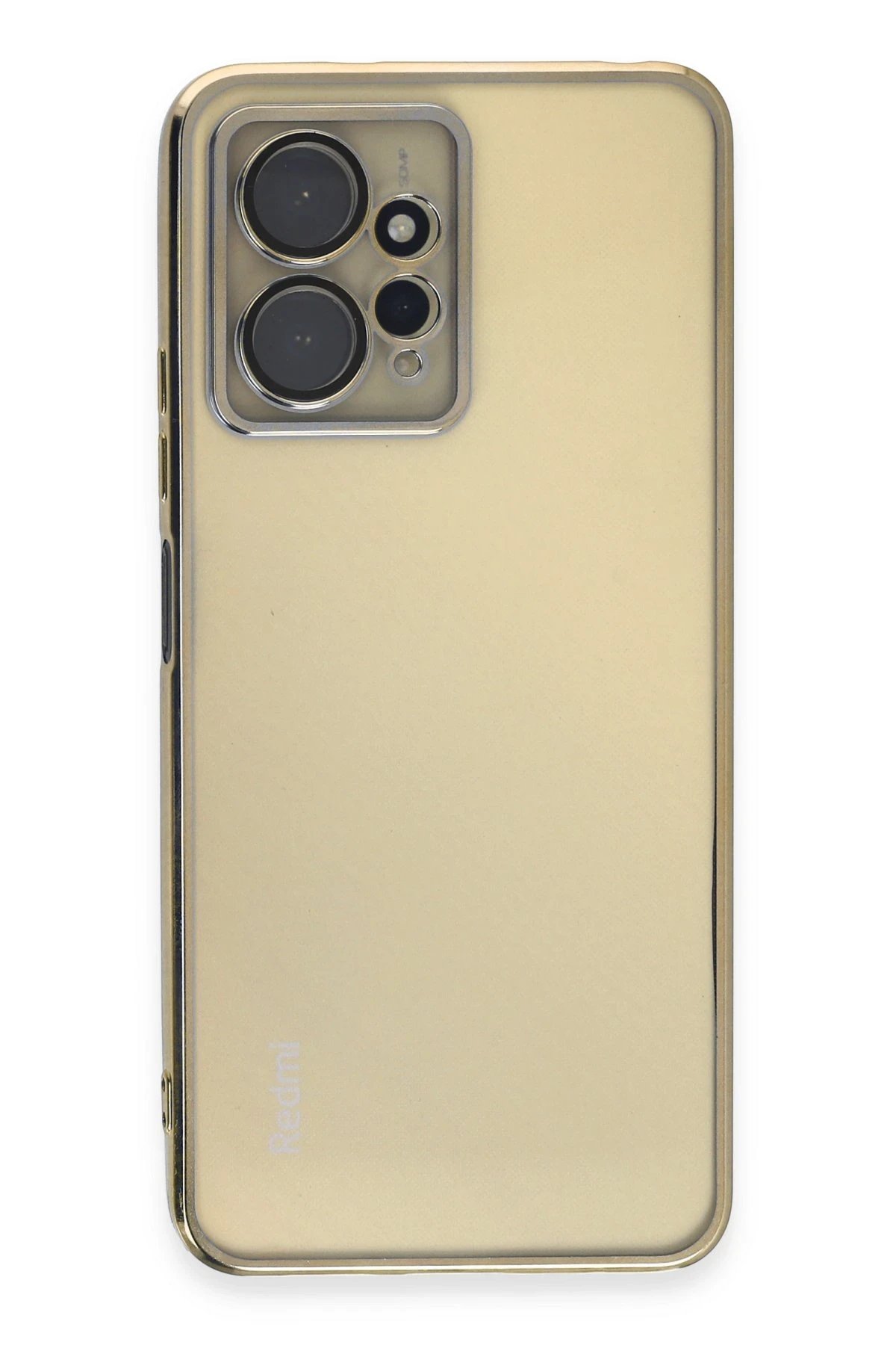 Newface Xiaomi Redmi Note 12 4G Kılıf Razer Lensli Silikon - Gold