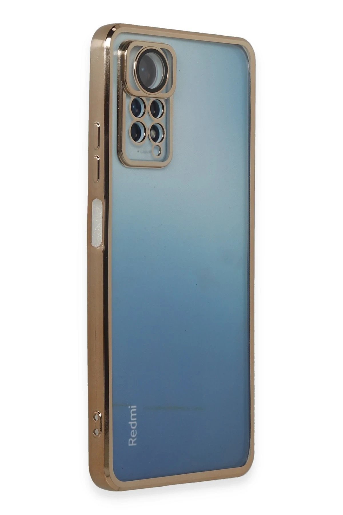 Newface Xiaomi Redmi Note 12 Pro 4G Kılıf Razer Lensli Silikon - Gold