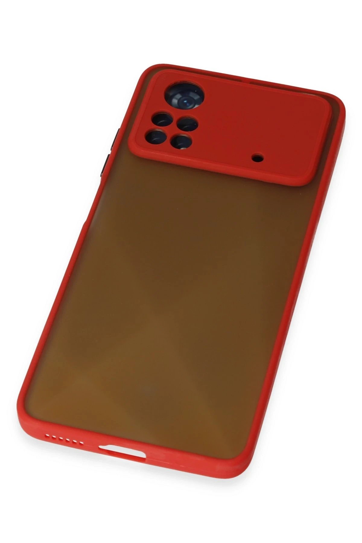 Newface Xiaomi Poco X4 Pro 5G Kılıf Montreal Silikon Kapak - Kırmızı