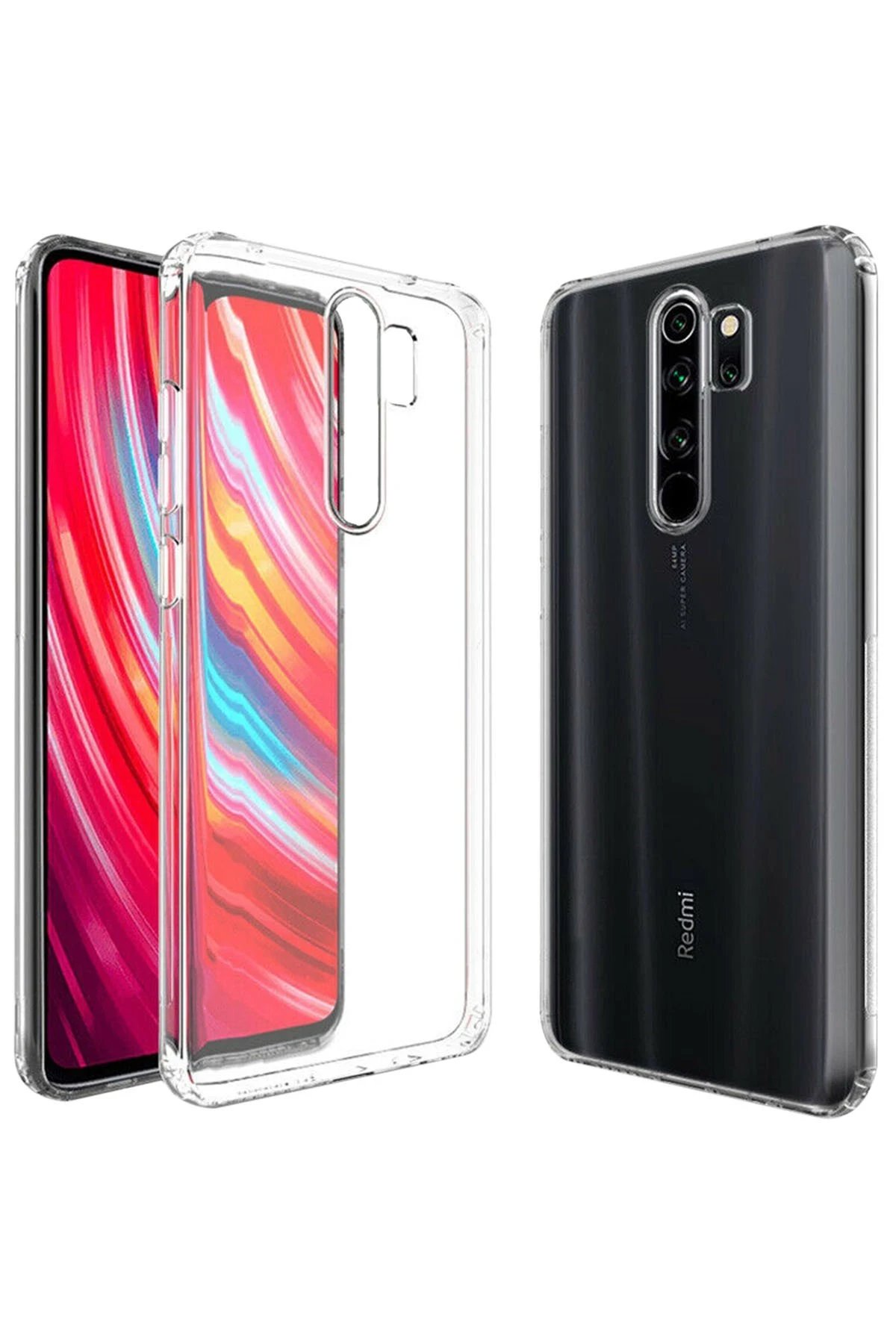 Newface Xiaomi Redmi Note 8 Pro Kılıf Lüx Şeffaf Silikon