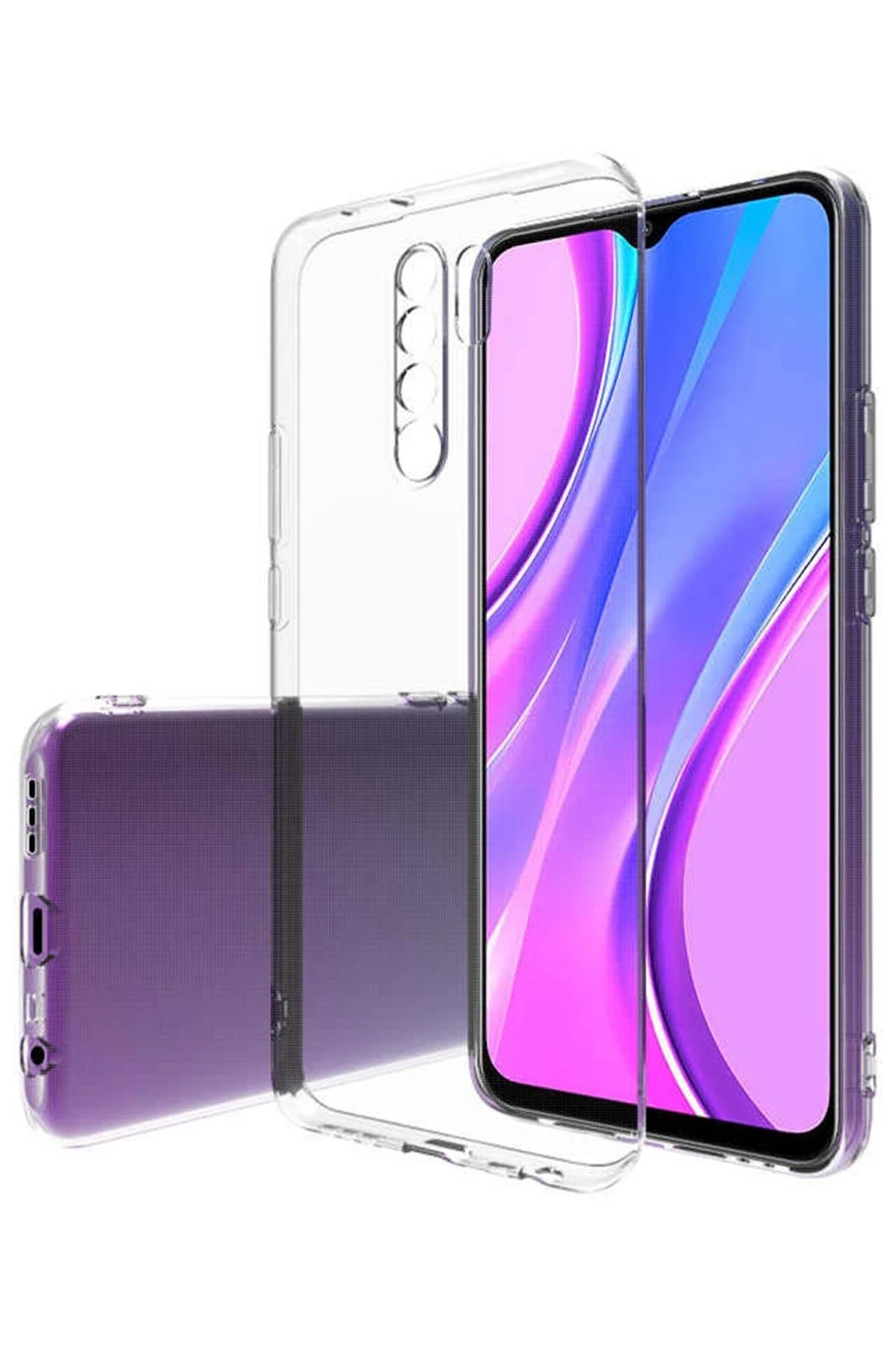 Newface Xiaomi Redmi 9 Kılıf Lüx Şeffaf Silikon - Şeffaf