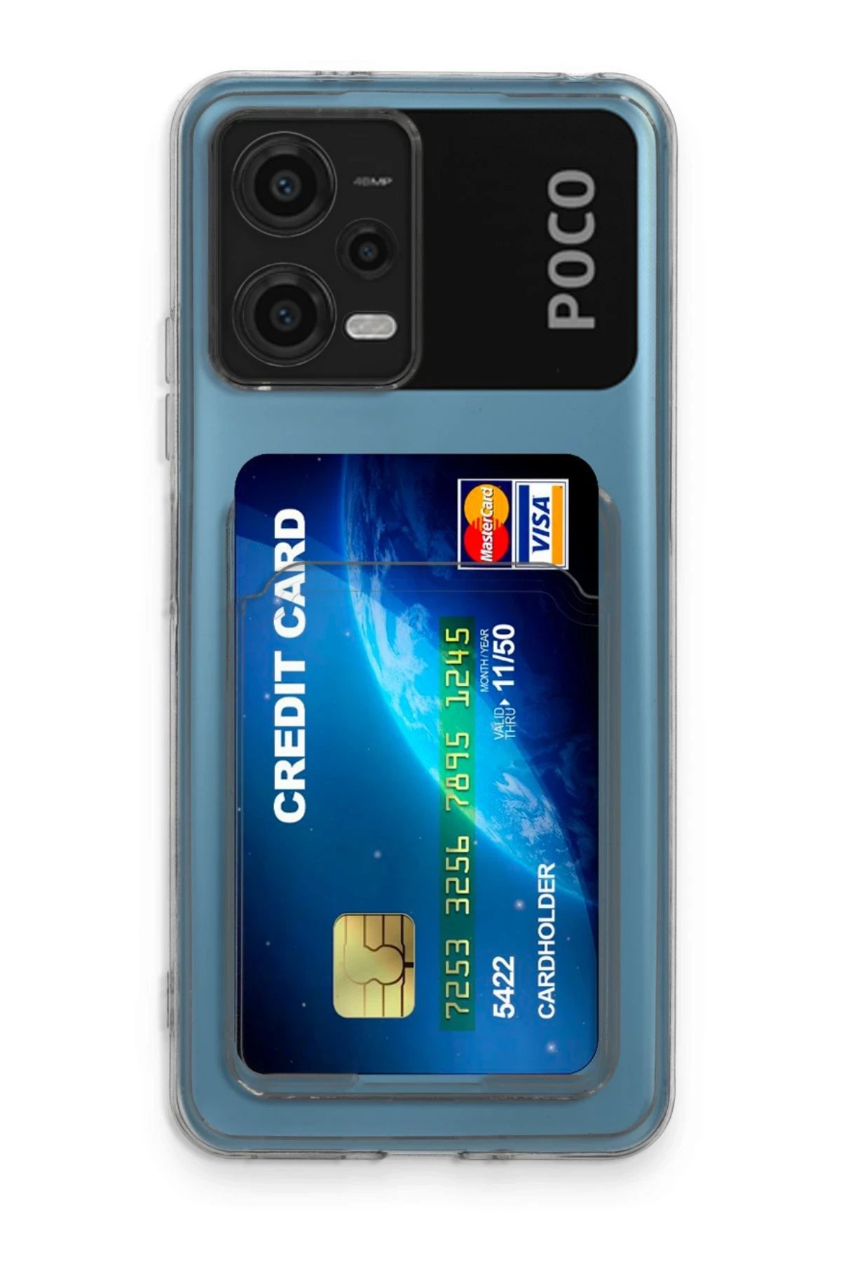 Newface Xiaomi Poco X5 5G Kılıf Kart Şeffaf Silikon - Şeffaf