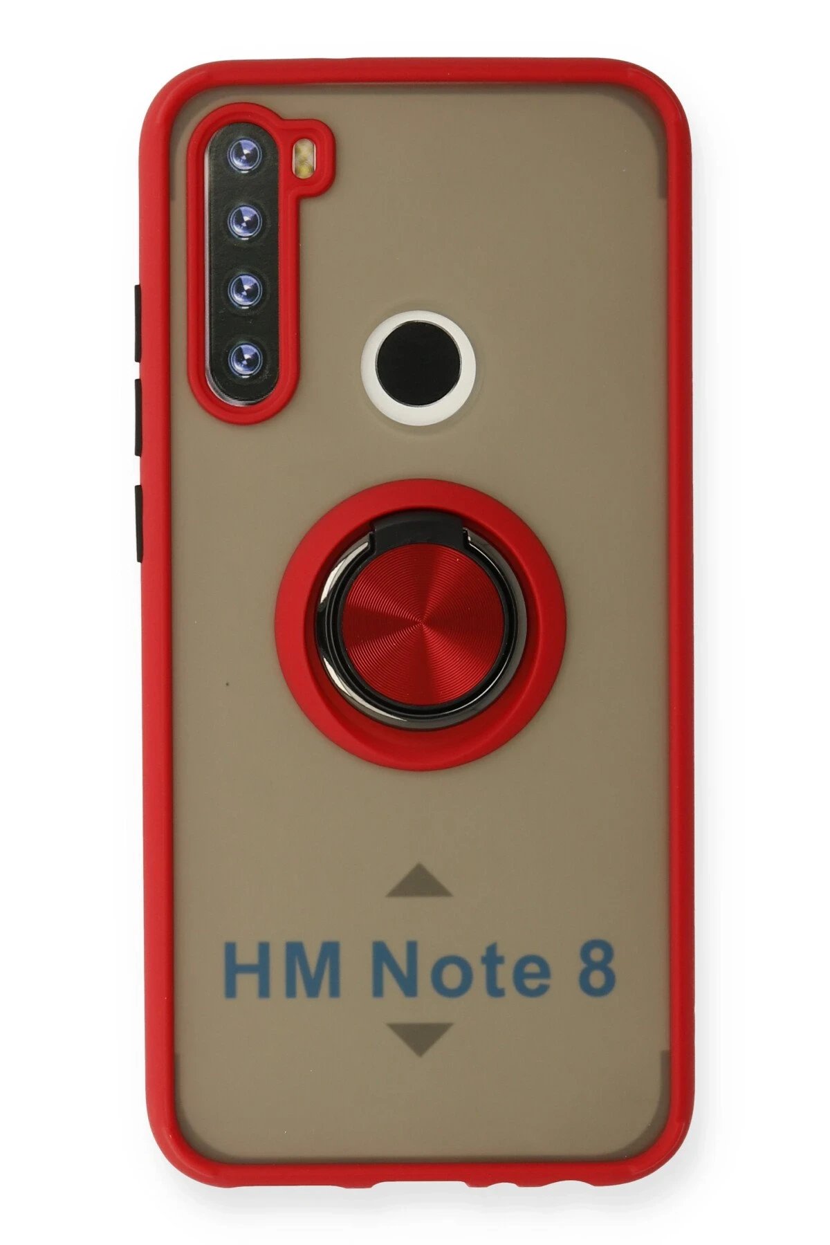 Newface Xiaomi Redmi Note 8 Kılıf Montreal Yüzüklü Silikon Kapak - Kırmızı