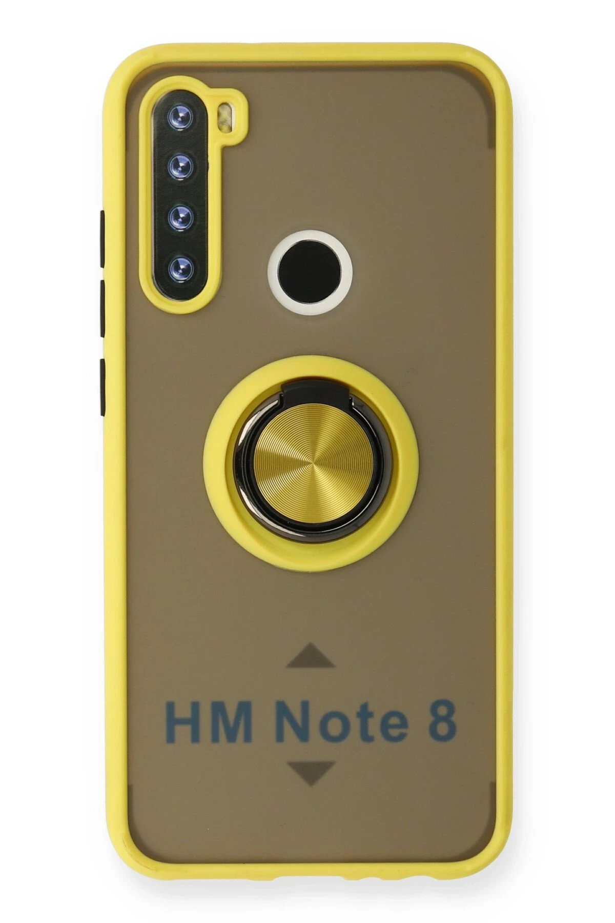 Newface Xiaomi Redmi Note 8 Kılıf Montreal Yüzüklü Silikon Kapak - Sarı