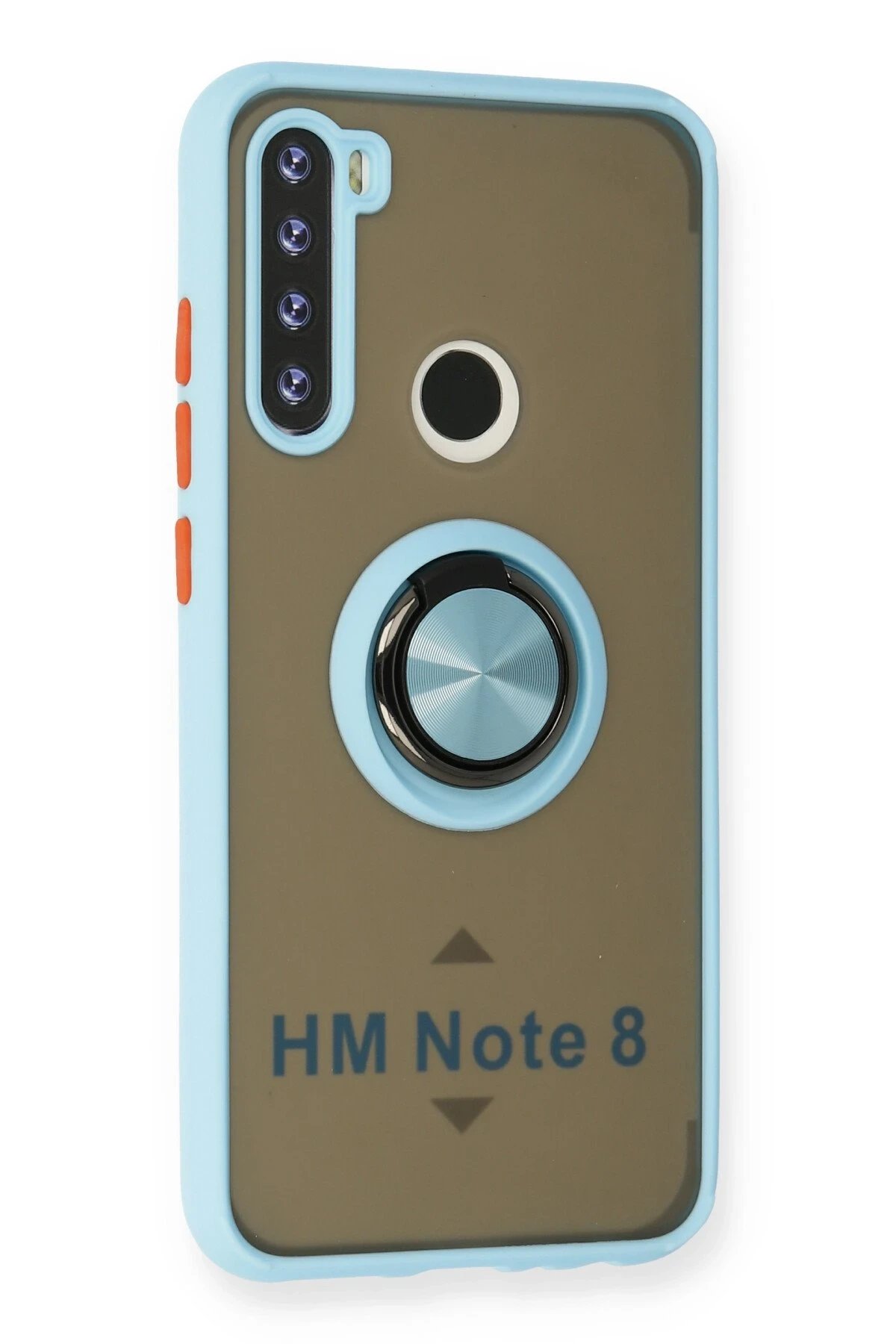 Newface Xiaomi Redmi Note 8 Kılıf Montreal Yüzüklü Silikon Kapak - Buz Mavi