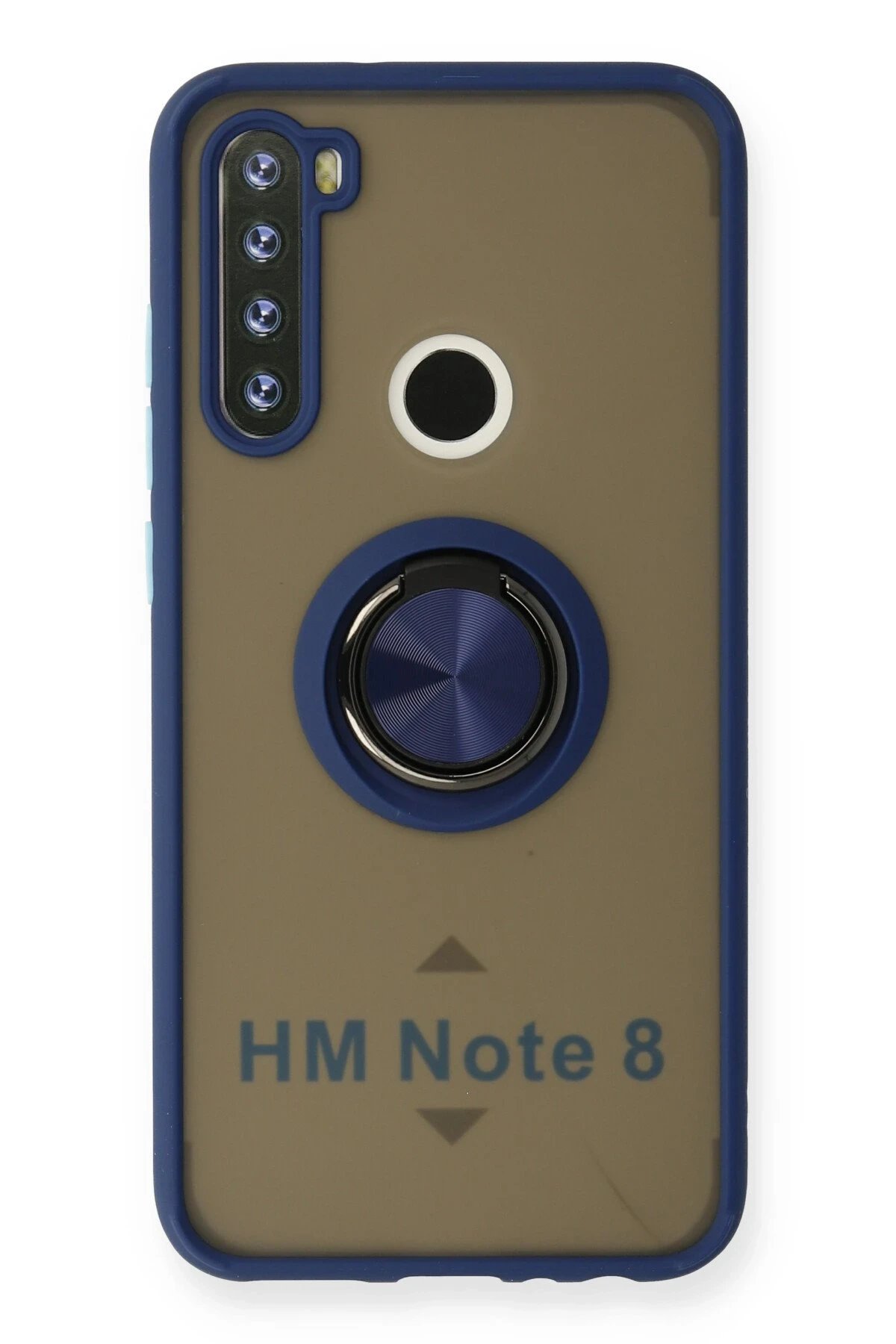 Newface Xiaomi Redmi Note 8 Kılıf Montreal Yüzüklü Silikon Kapak - Lacivert