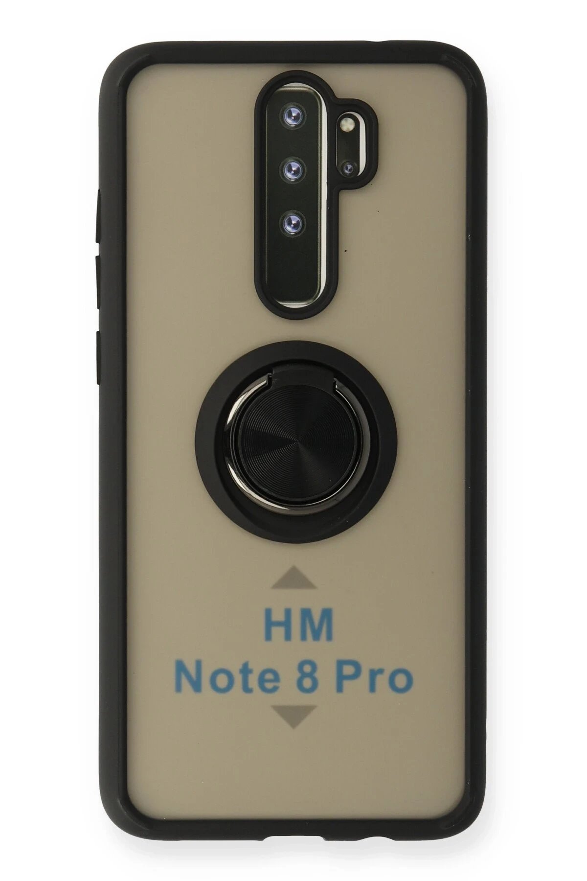 Newface Xiaomi Redmi Note 8 Pro Kılıf Montreal Yüzüklü Silikon Kapak - Siyah