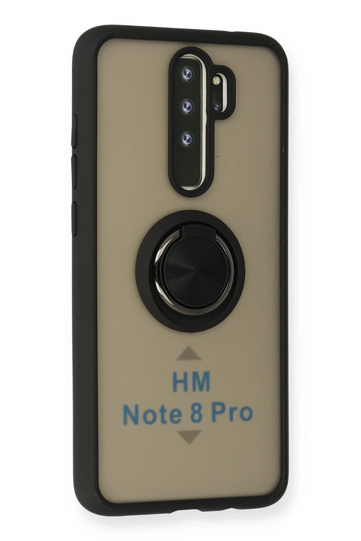 Newface Xiaomi Redmi Note 8 Pro Kılıf Montreal Yüzüklü Silikon Kapak - Siyah