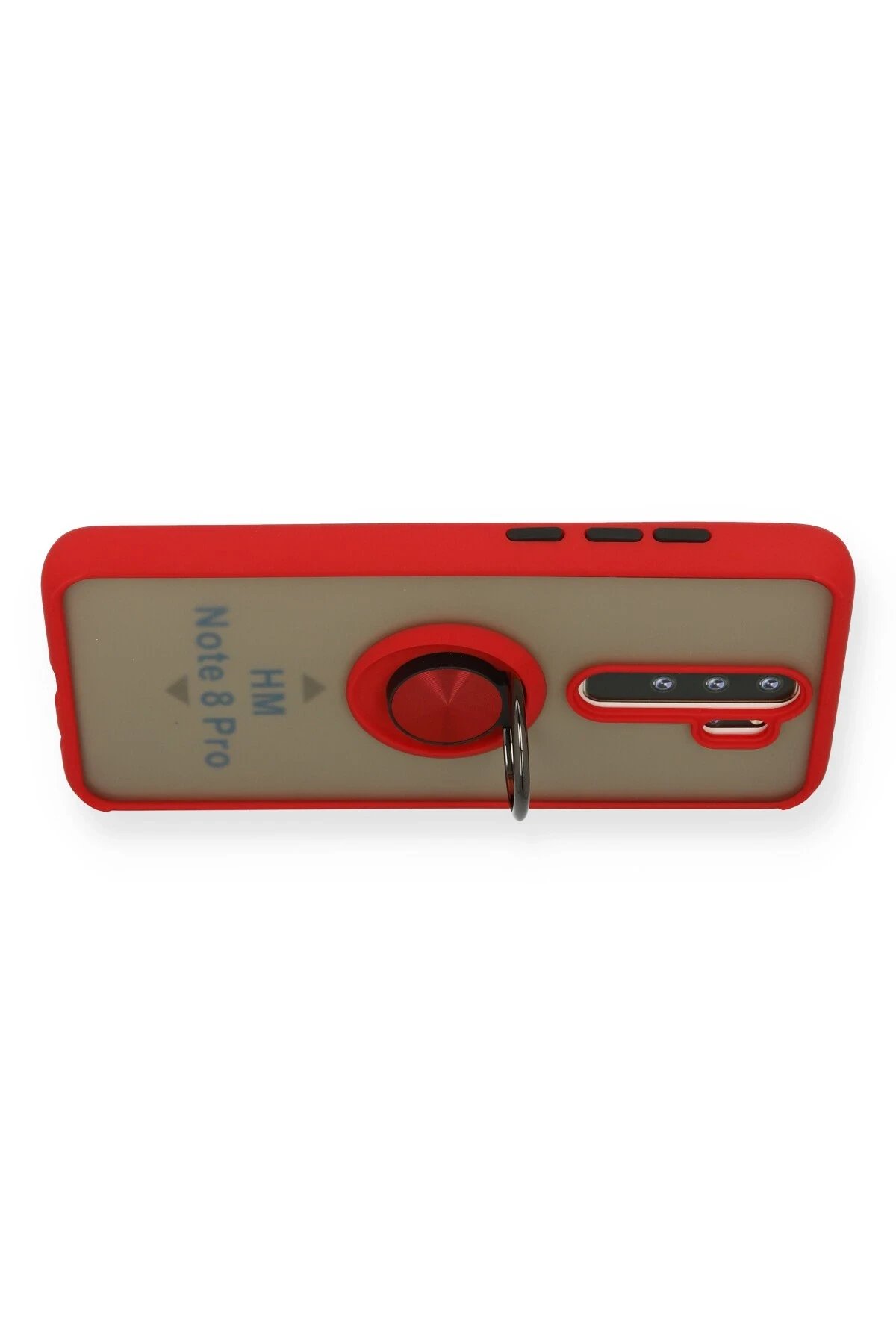 Newface Xiaomi Redmi Note 8 Pro Kılıf Montreal Yüzüklü Silikon Kapak - Kırmızı