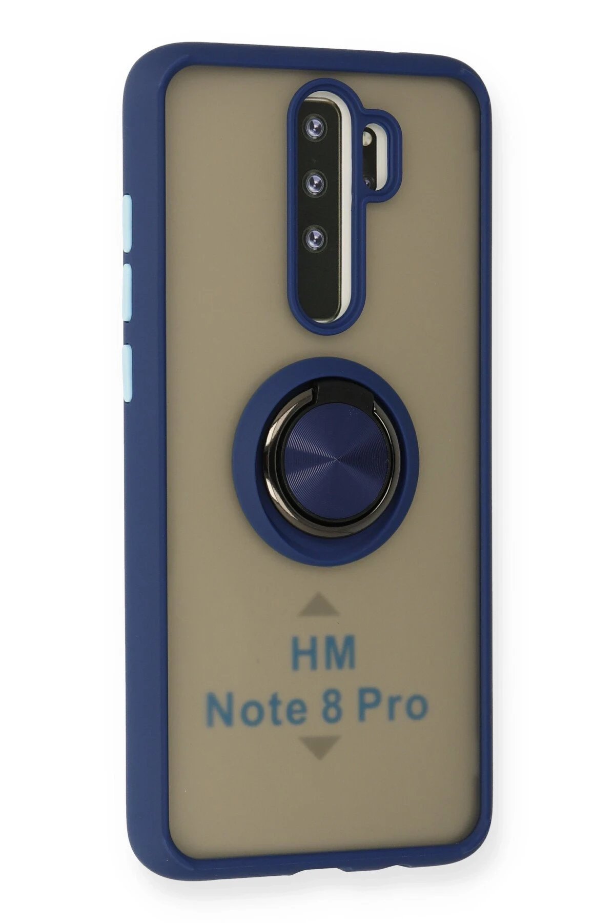 Newface Xiaomi Redmi Note 8 Pro Kılıf Montreal Yüzüklü Silikon Kapak - Lacivert